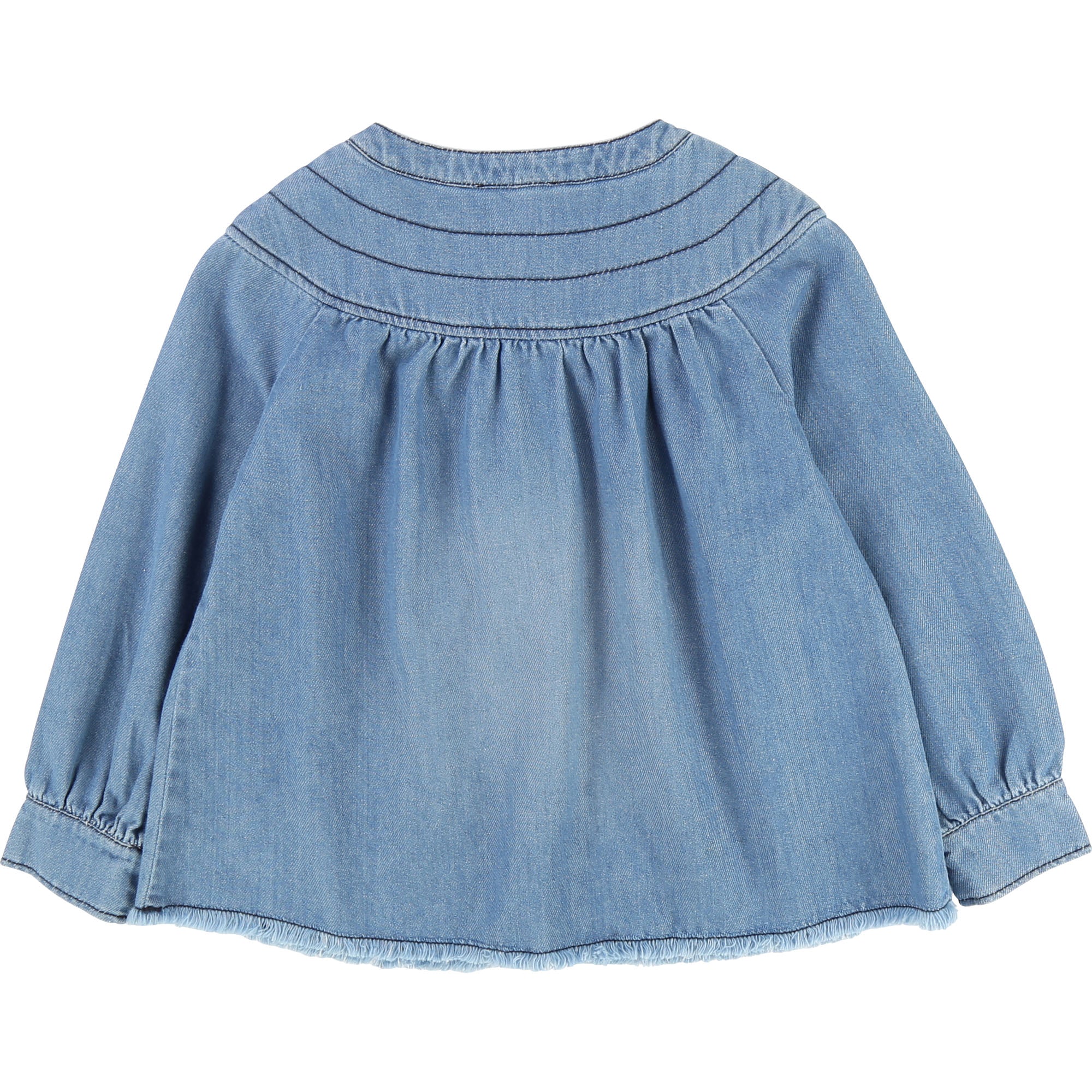 Girls Denim Blue Cotton Blouse