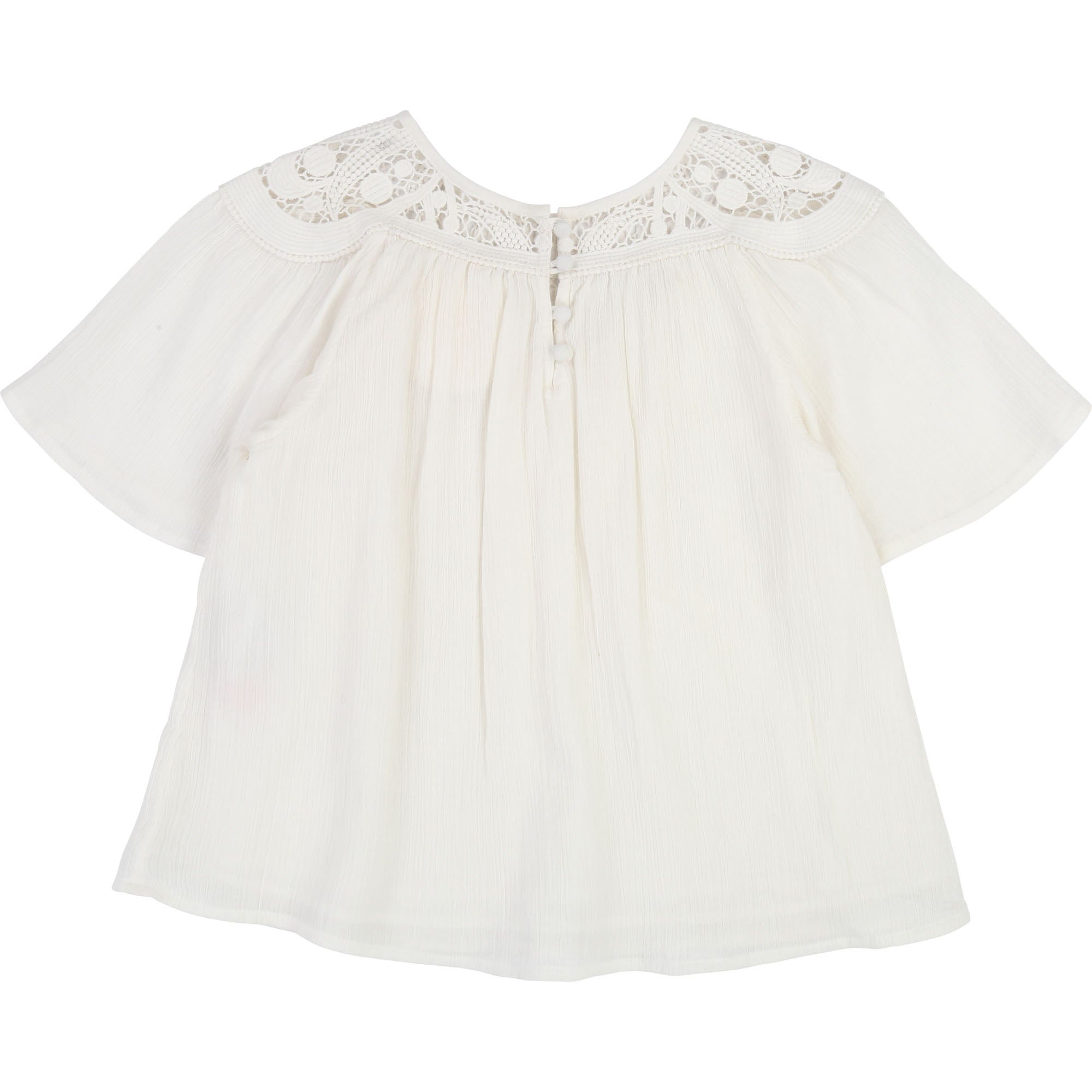 Girls Off-white Cotton Top