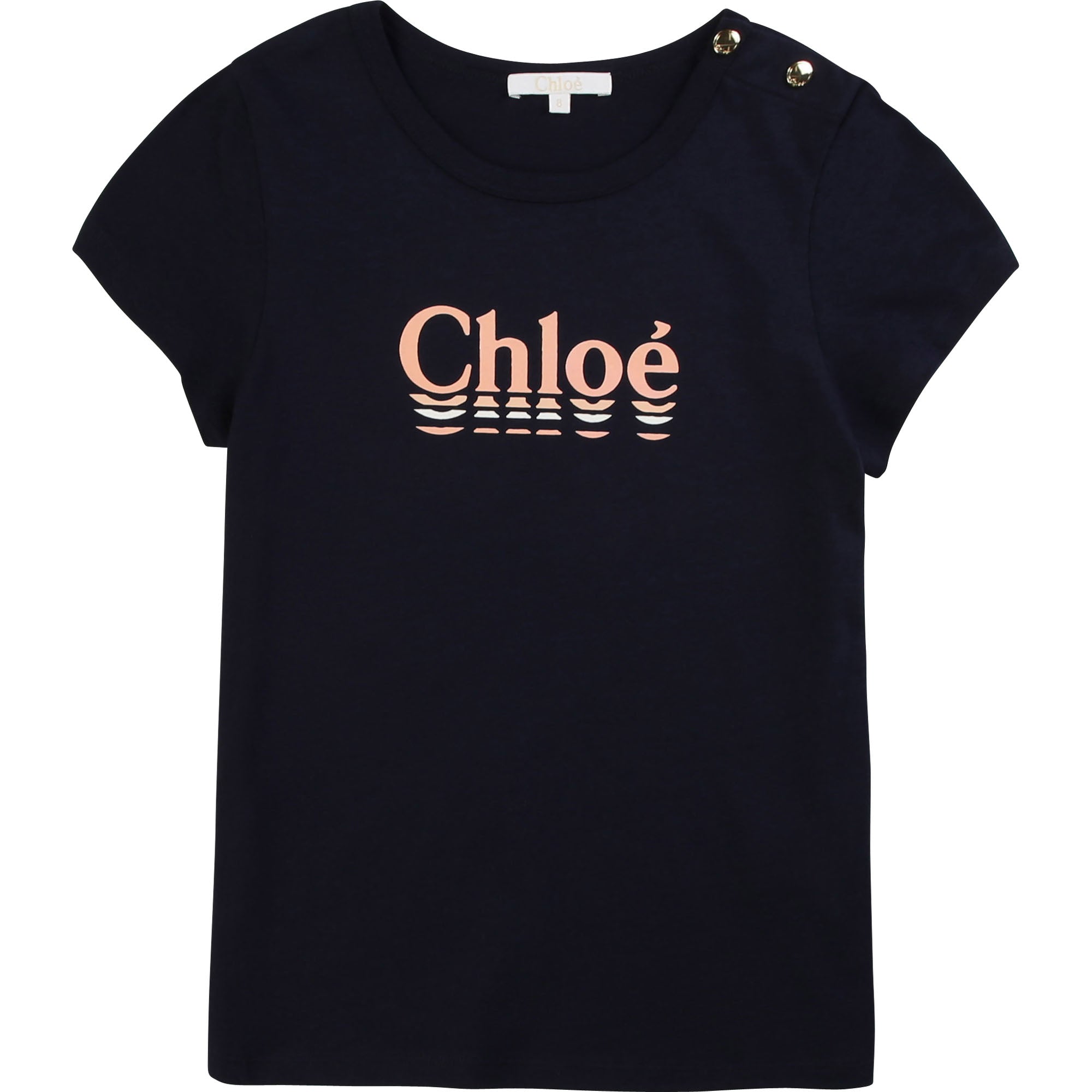 Girls Blue Logo Cotton T-shirt