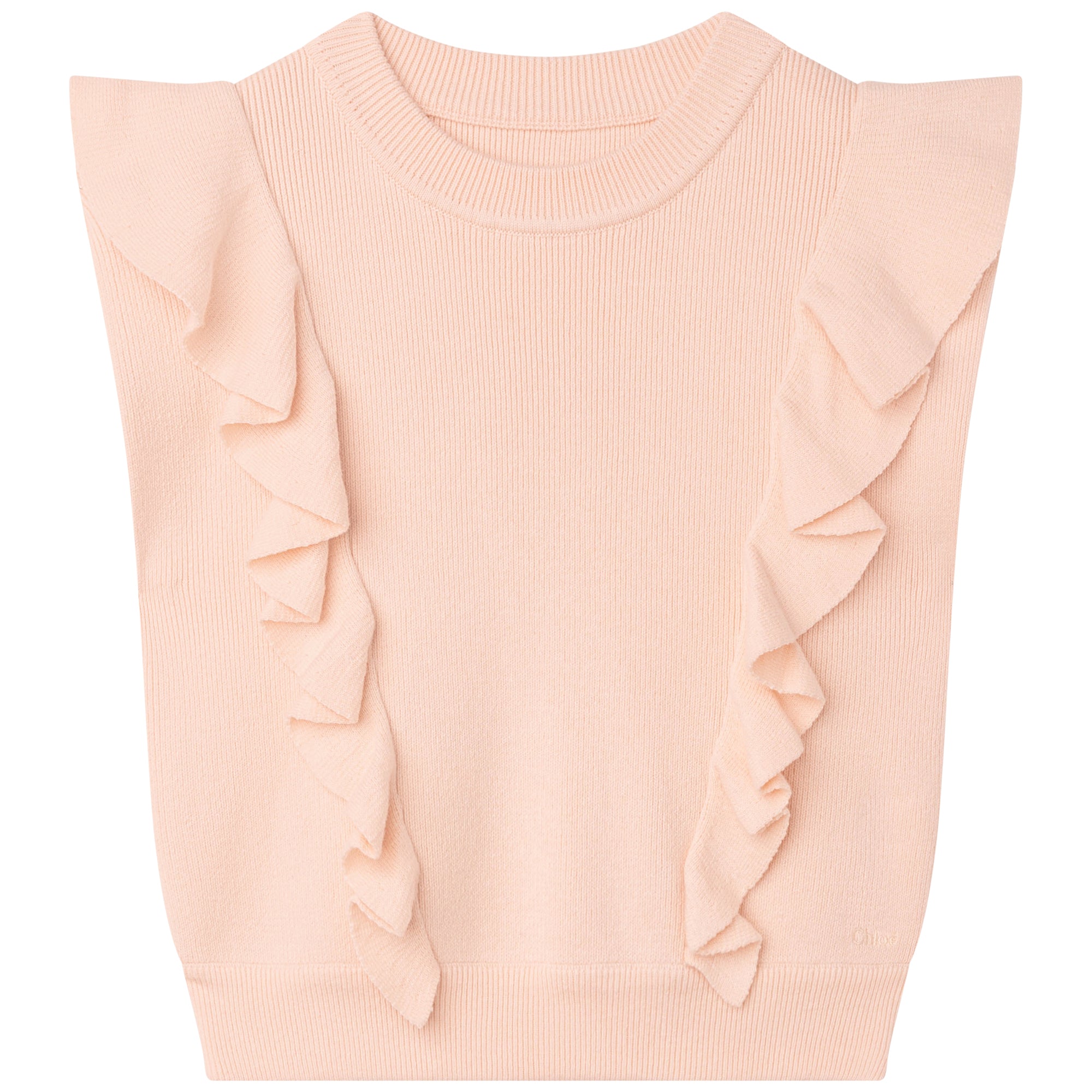 Girls Pink Knit Cotton Vest