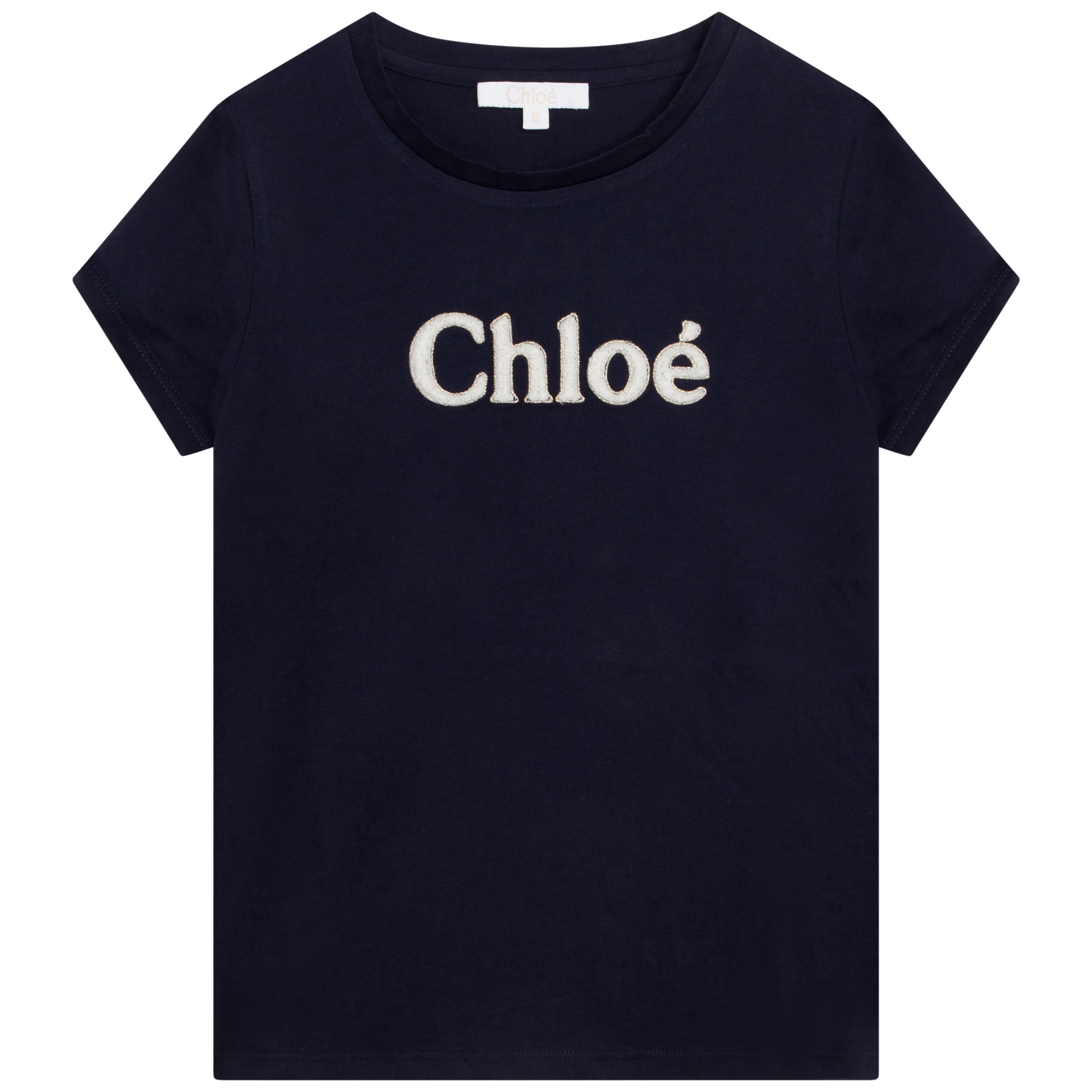 Girls Blue Logo Cotton T-Shirt
