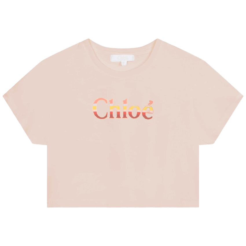 Girls Pink Logo Cotton T-Shirt