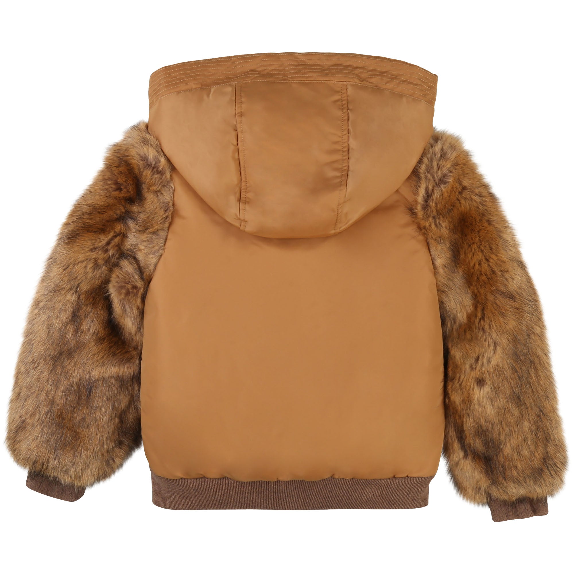 Girls Camel Hooded Jacket
