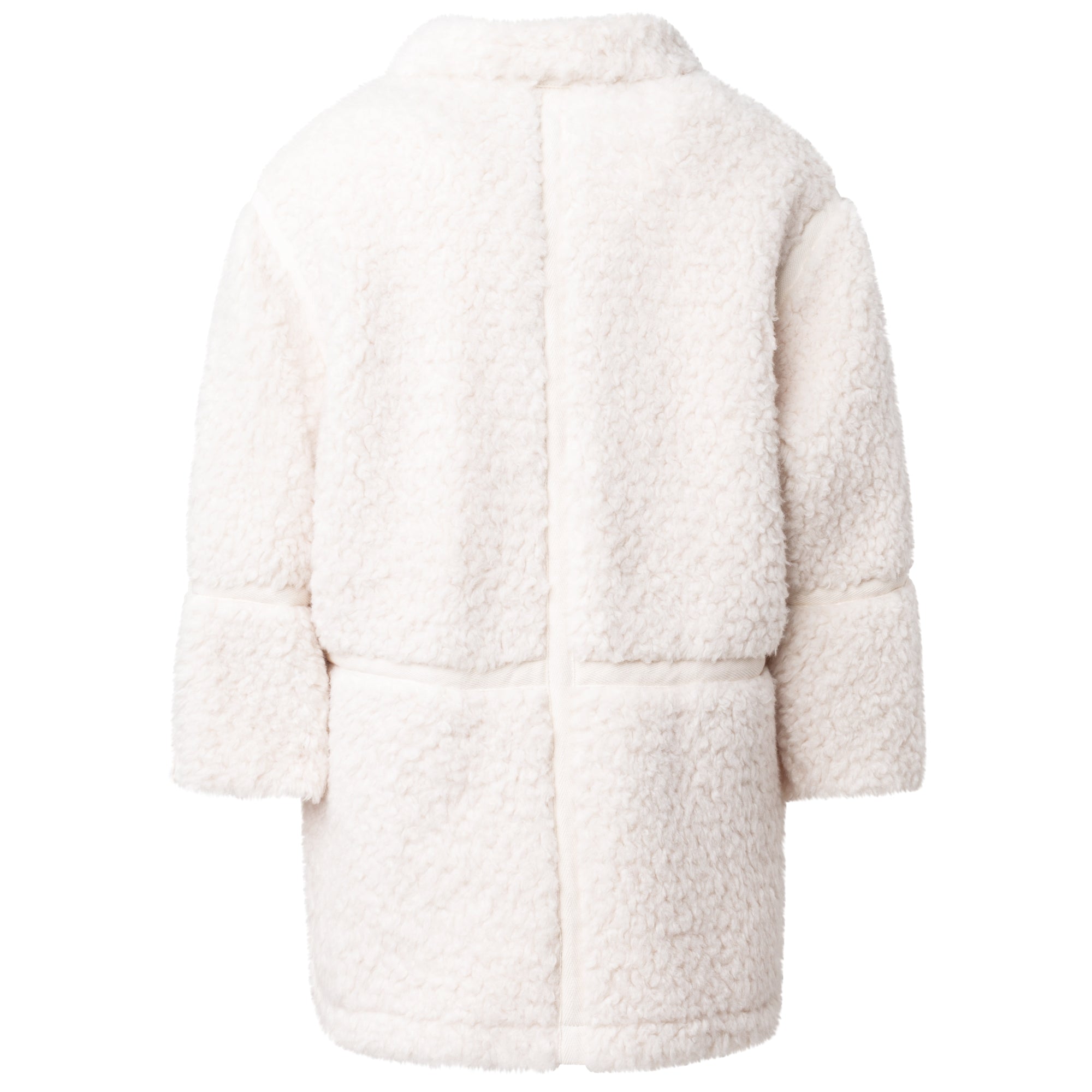Girls Ivory Faux Fur Coat