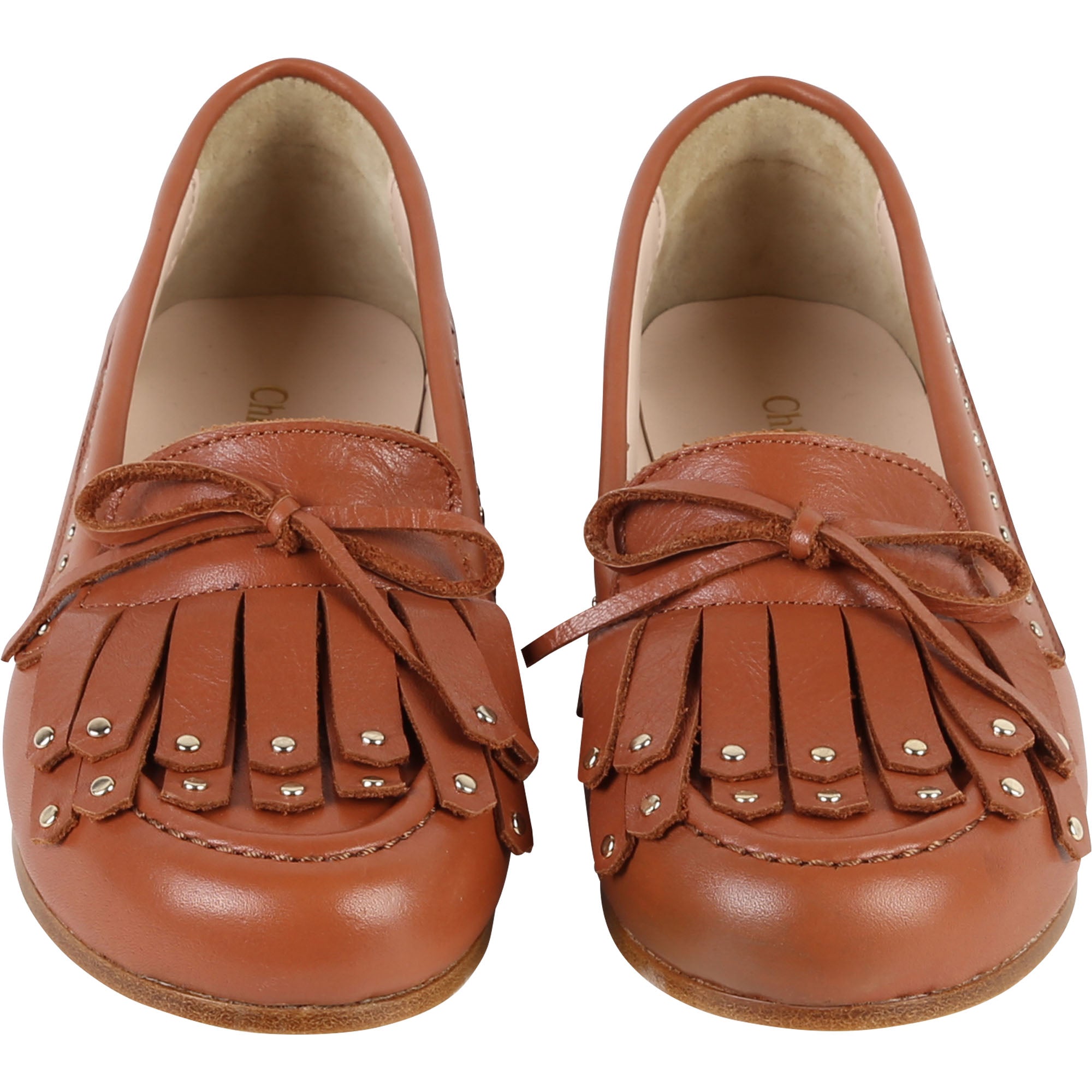Girls Brown Tassel Cuir Shoes