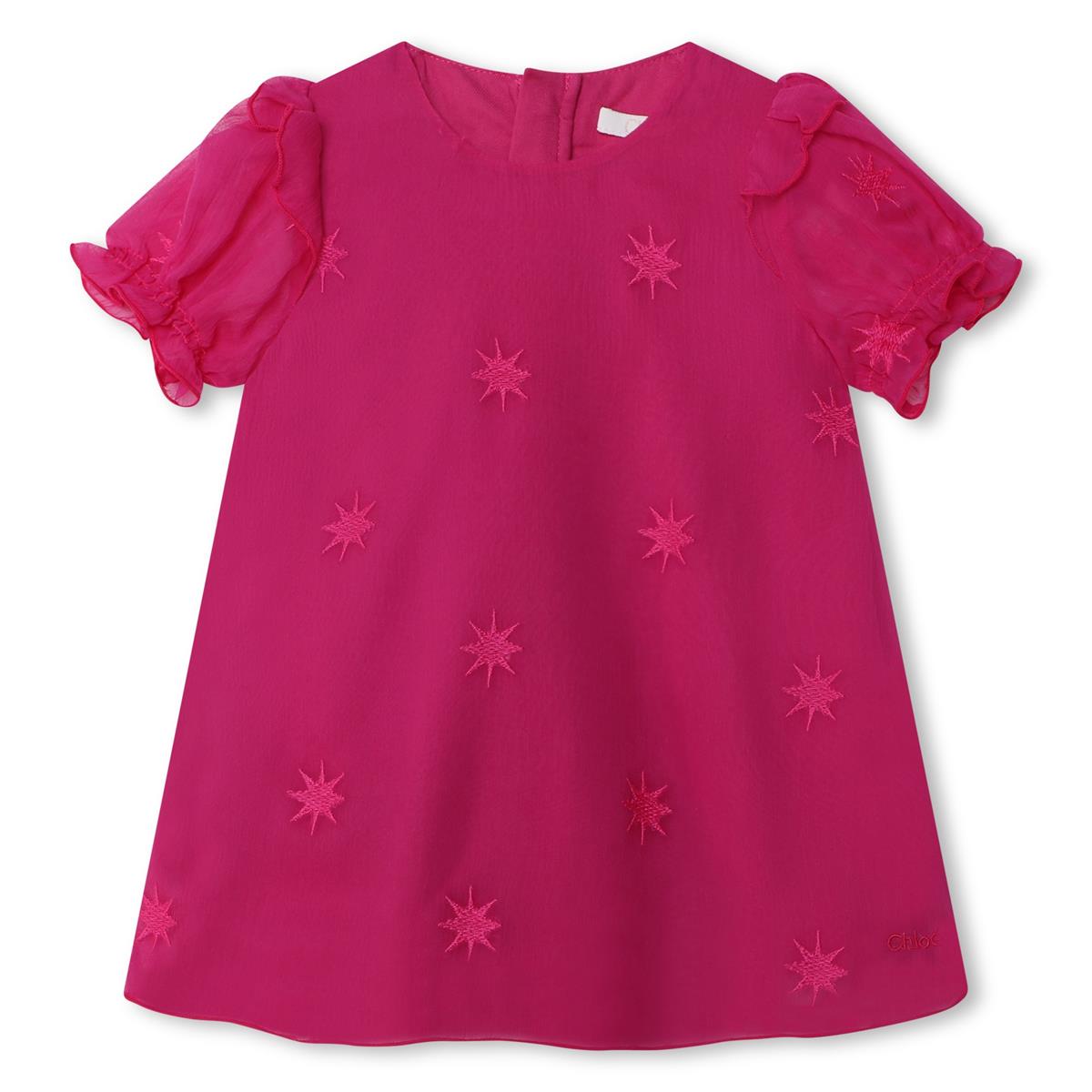Baby Girls Fuchsia Embroidered Dress