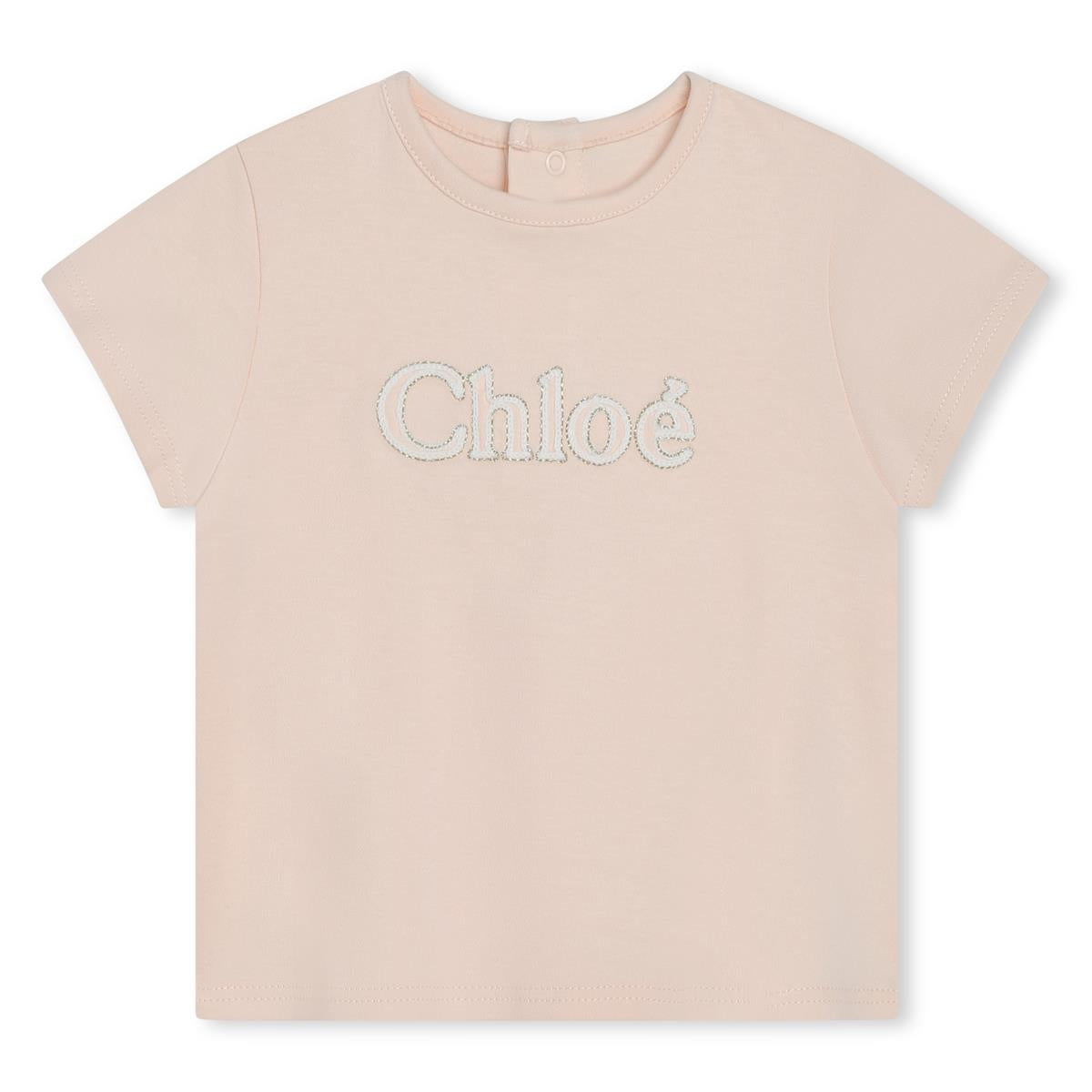 Baby Girls Light Pink Cotton T-Shirt