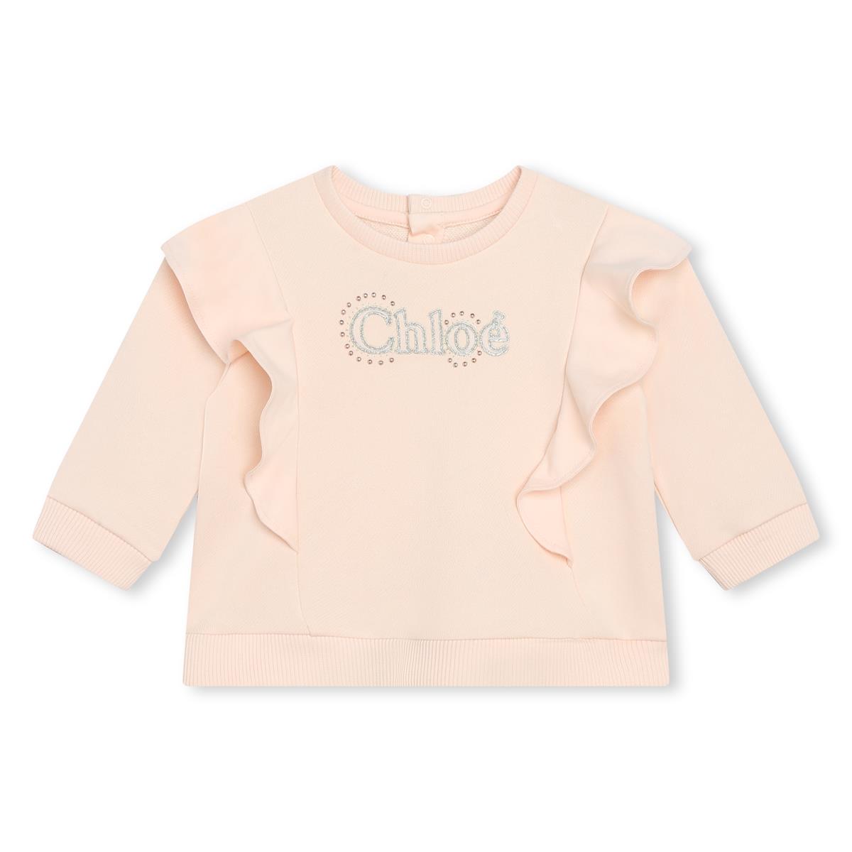 Girls Light Pink Cotton Sweatshirt