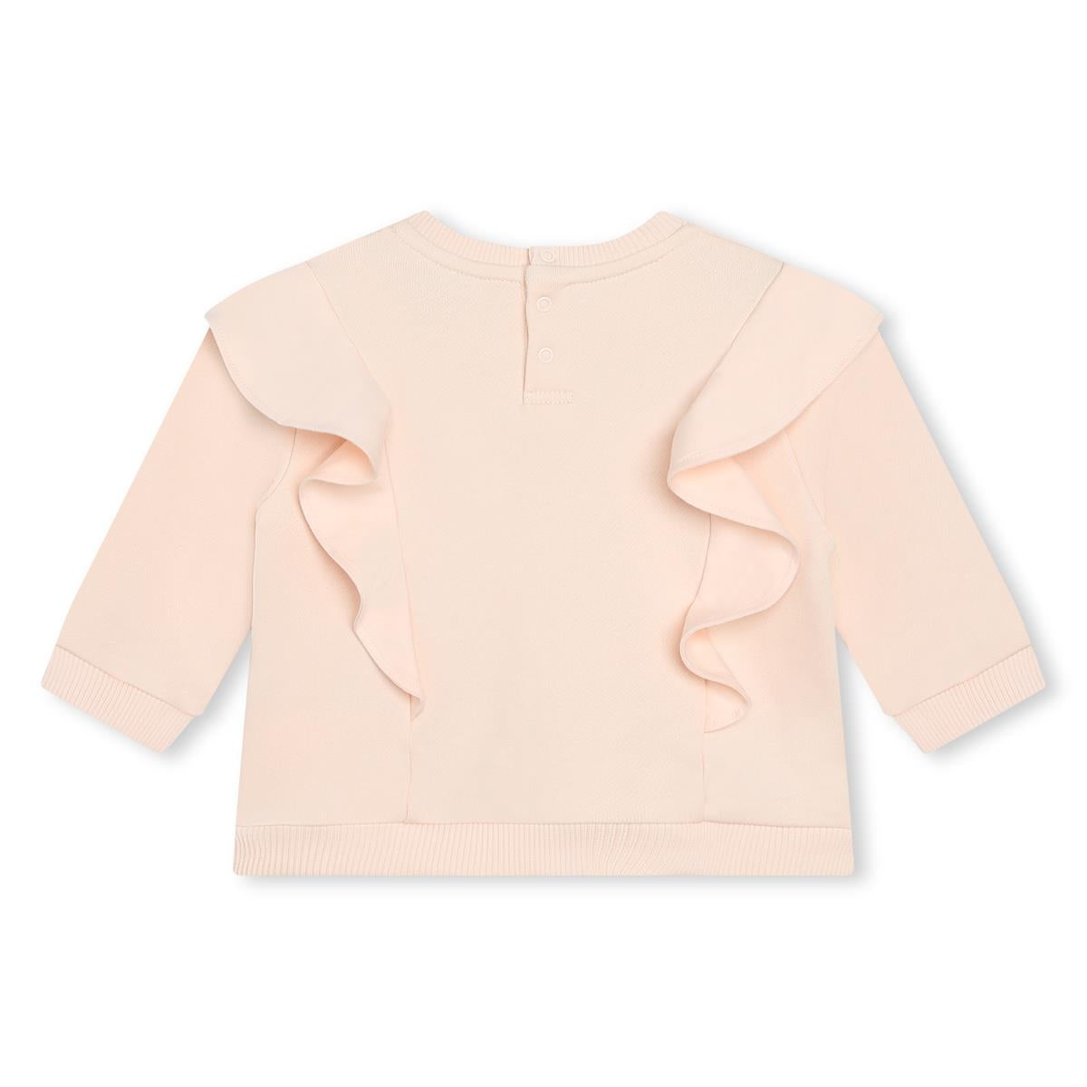 Girls Light Pink Cotton Sweatshirt