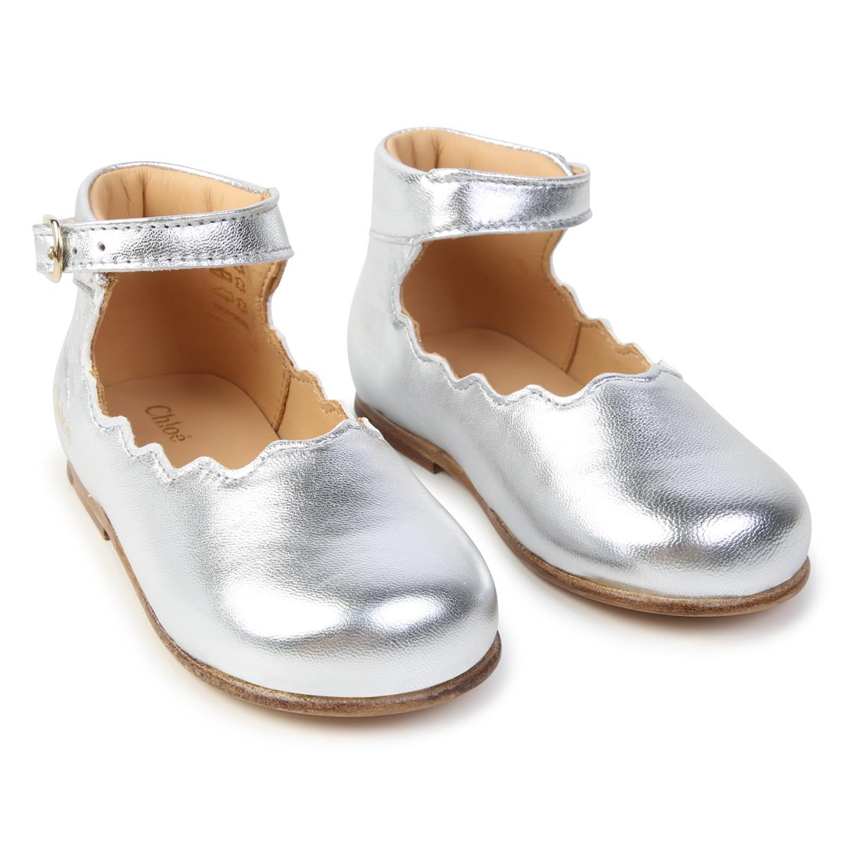Baby Girls Silver Flat Shoes