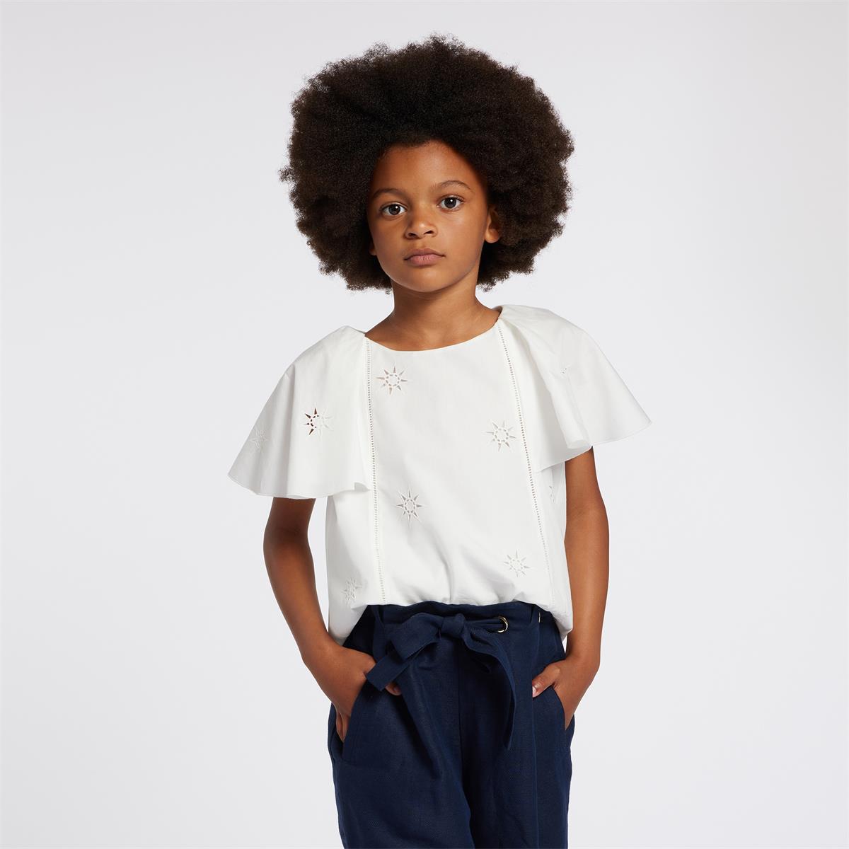 Girls White Cotton Top