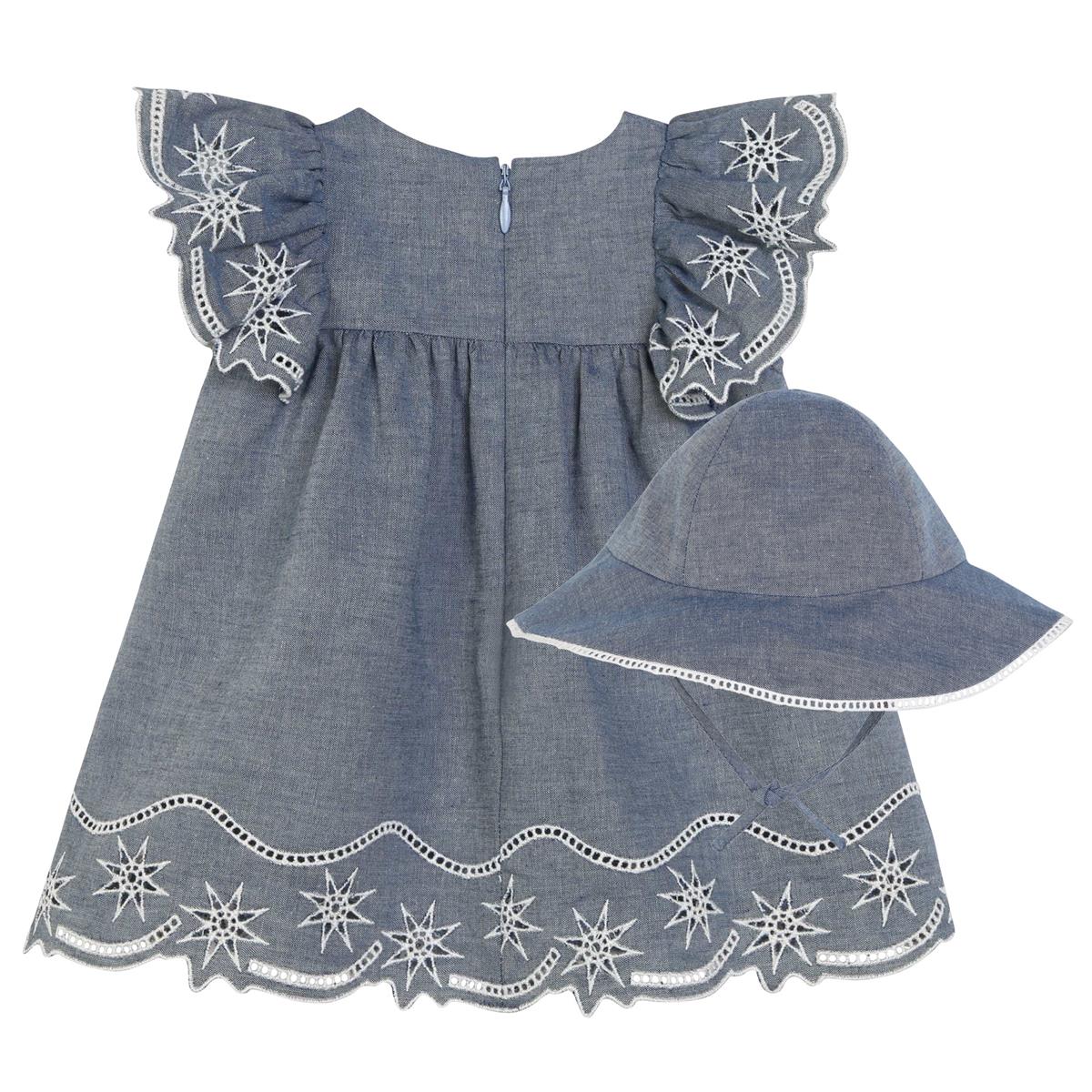 Baby Girls Grey Cotton Dress Set