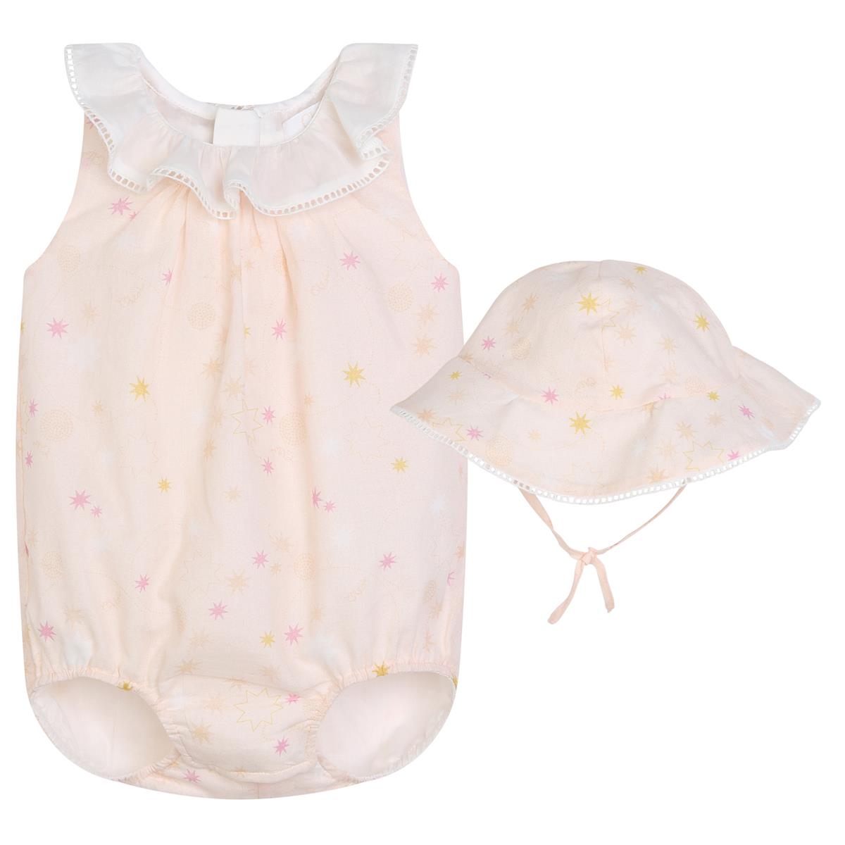 Baby Girls Light Pink Cotton Babysuit Set