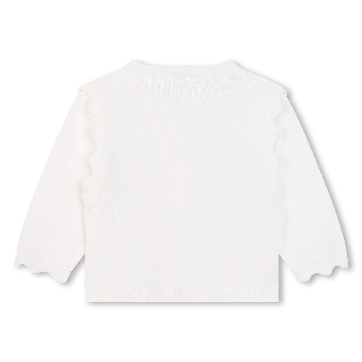 Baby Girls White Cotton Cardigan
