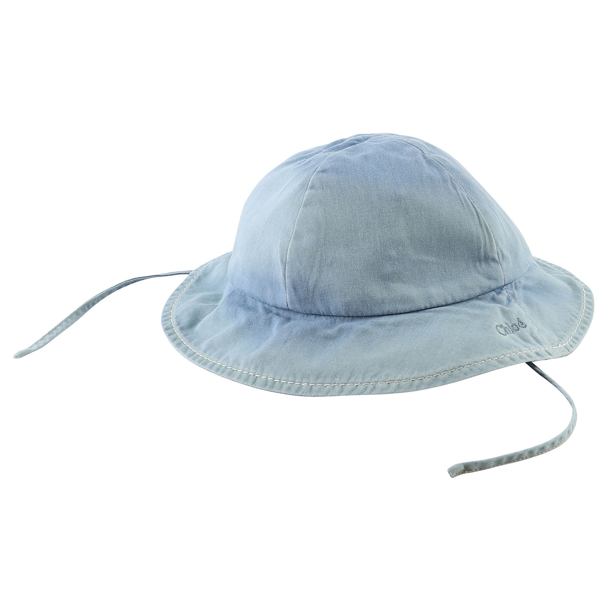 Girls Blue Chambray Sun Hat - CÉMAROSE | Children's Fashion Store