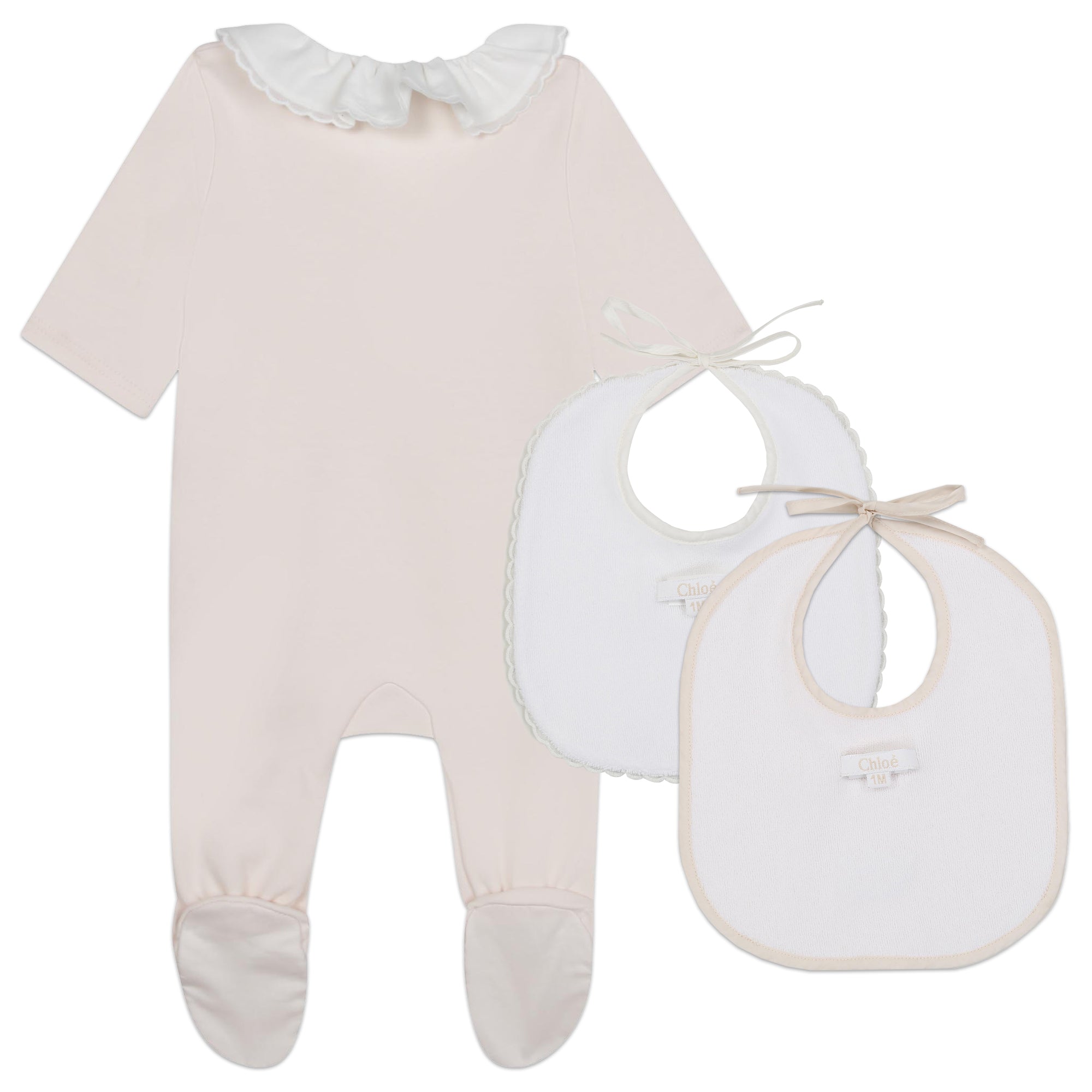 Girls Light Pink Cotton Babysuit Set