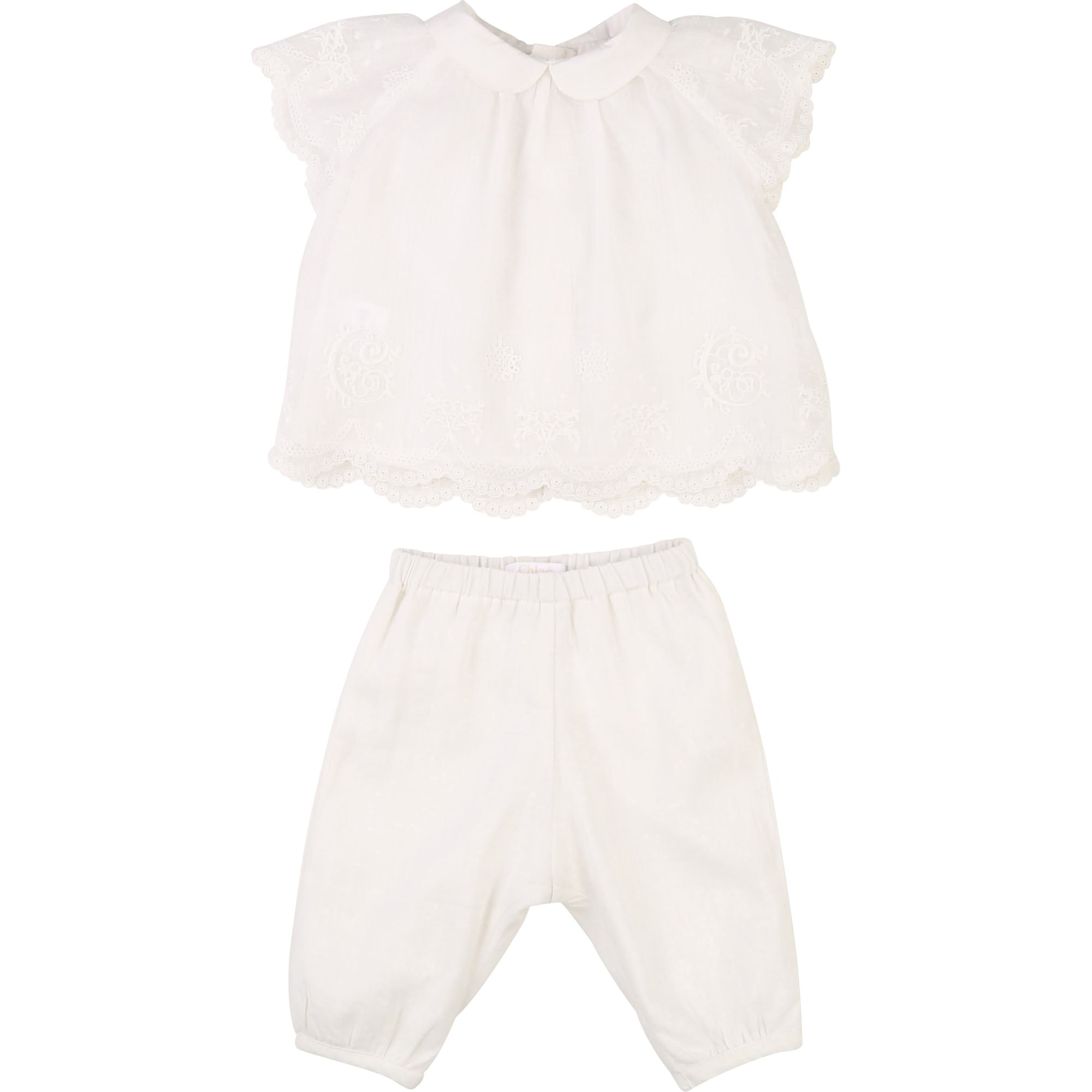 Baby Girls White Cotton Set