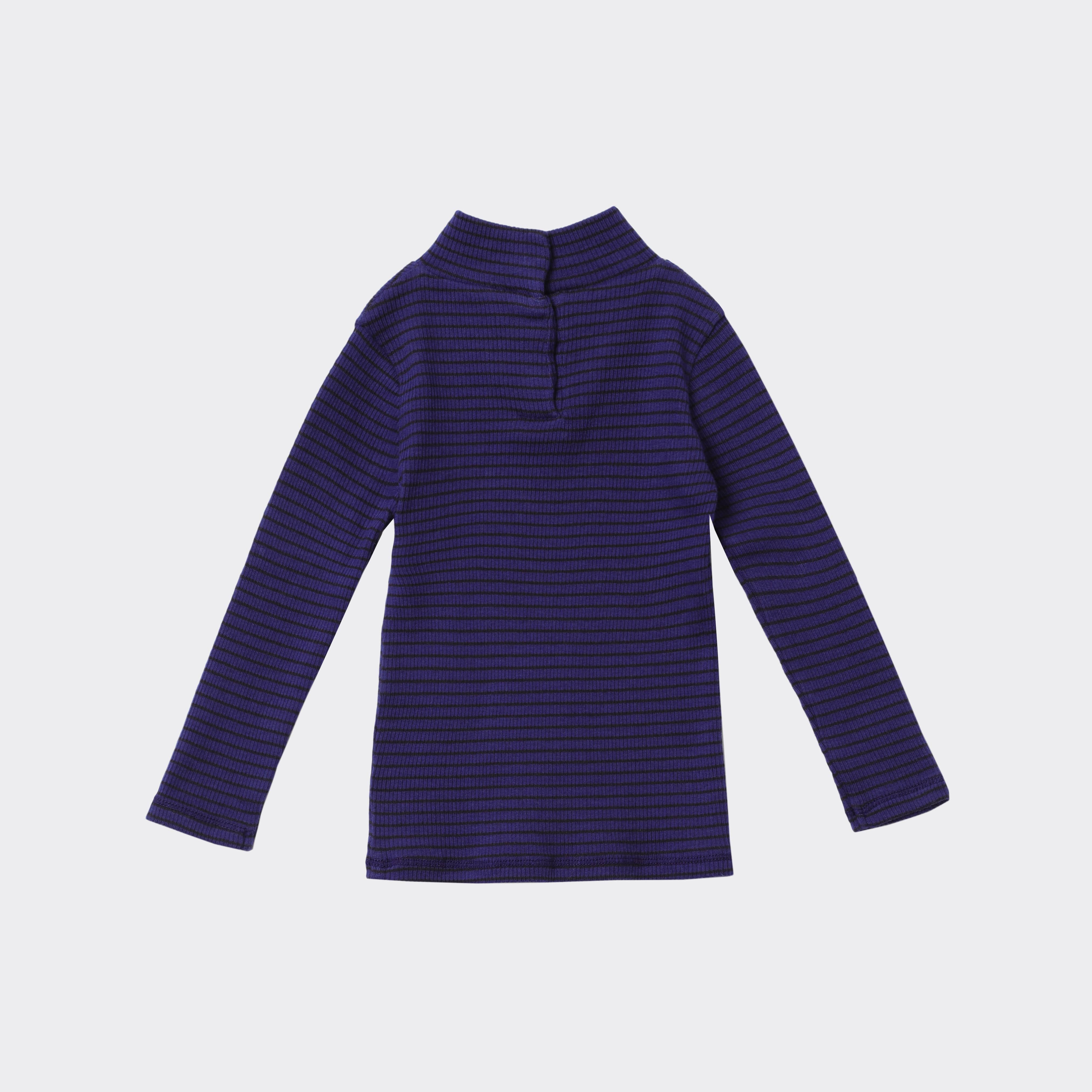 Baby Girls Dark Purple Stripes Cotton T-Shirt