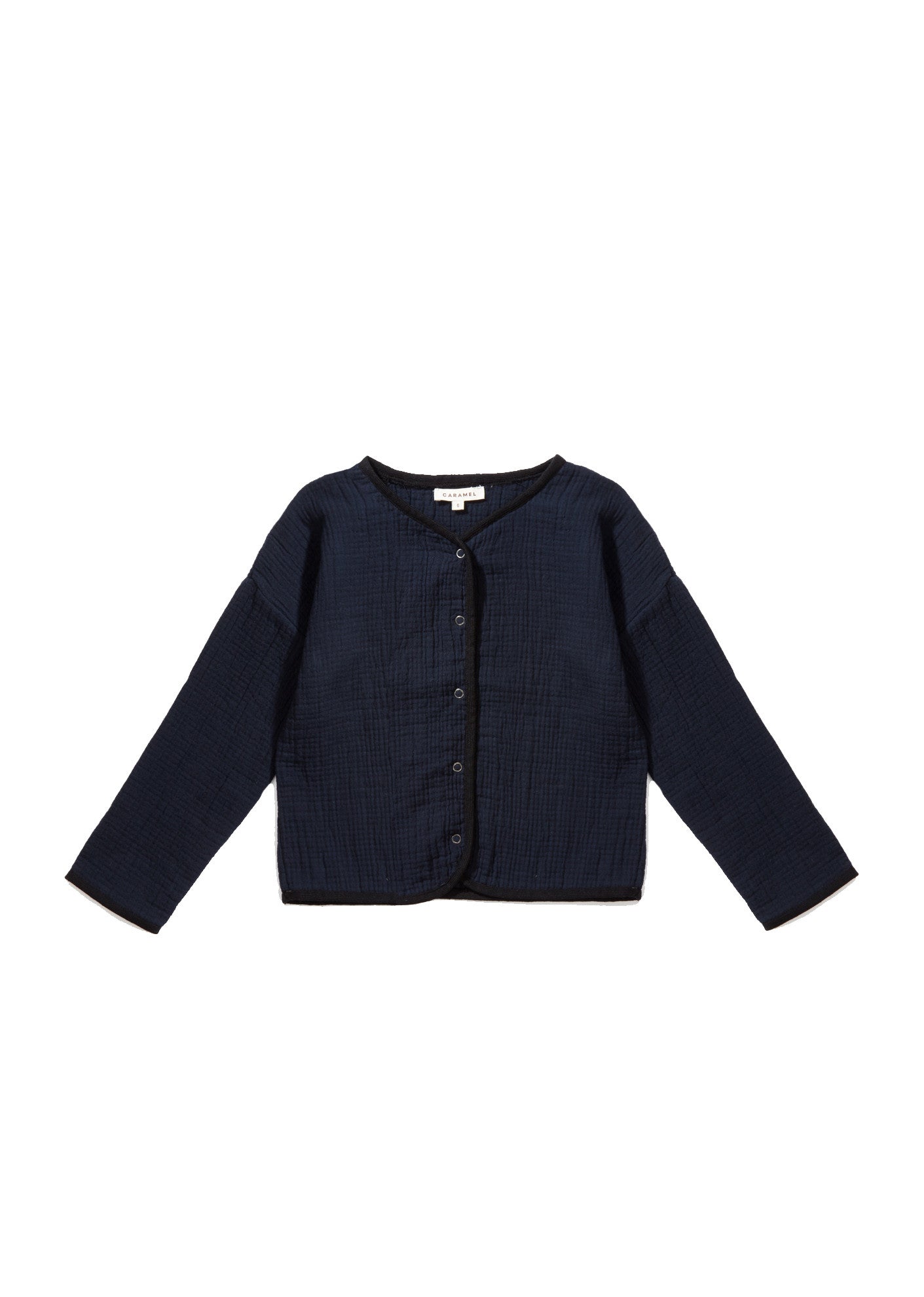 Girls Navy Blue Woven Jacket