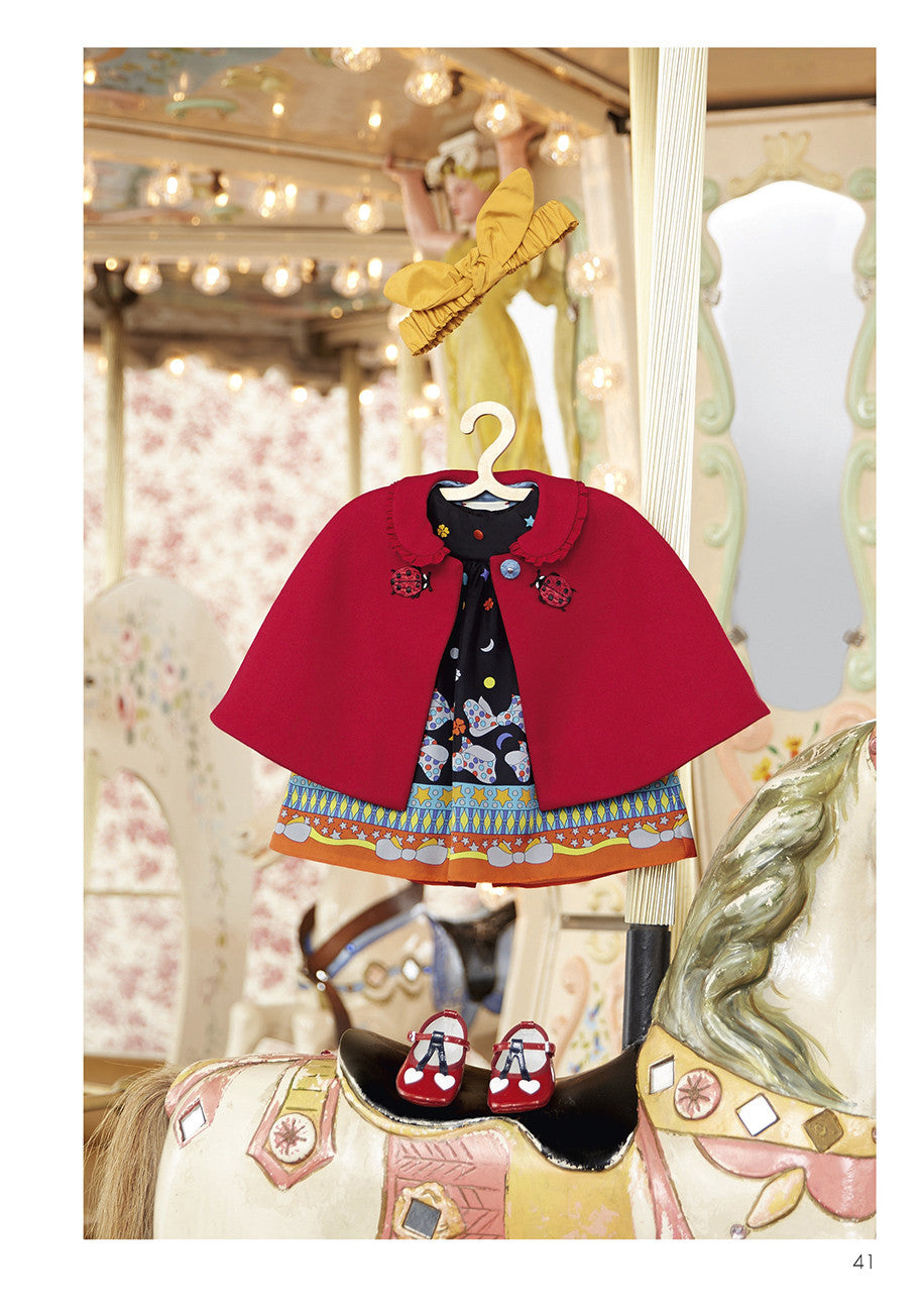 Baby Girls Red Wool Cape With Embroidered Coccinella Trims - CÉMAROSE | Children's Fashion Store - 4