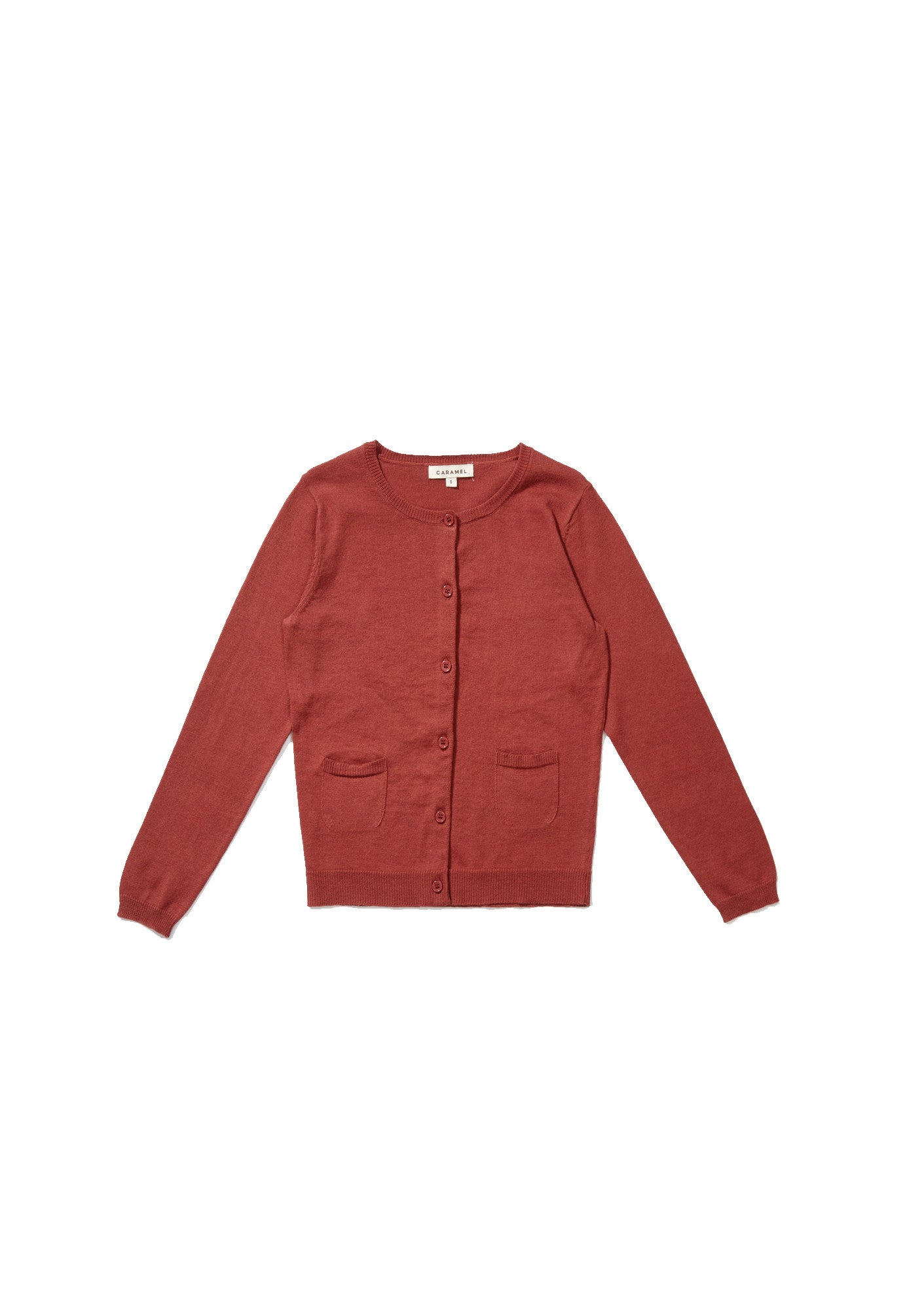 Girls Dark Red Knitted Cardigan