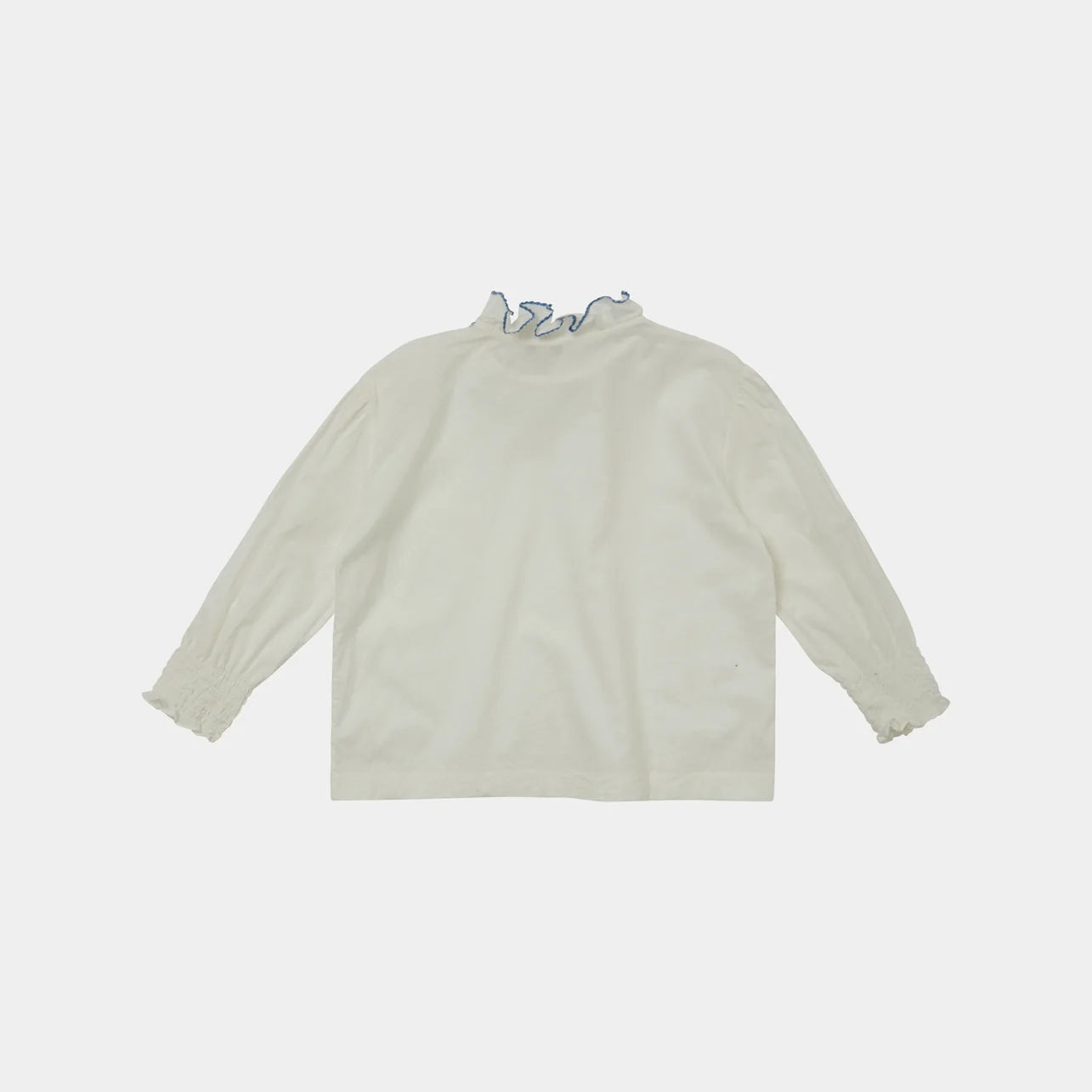 Girls White Ruffled Cotton Top