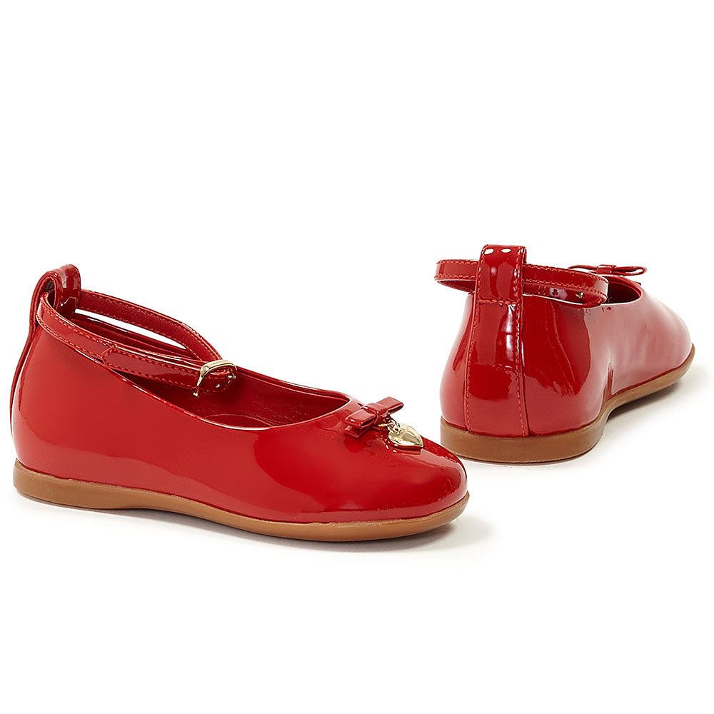 Baby Girls Red Bow Trims Leather Shoes - CÉMAROSE | Children's Fashion Store