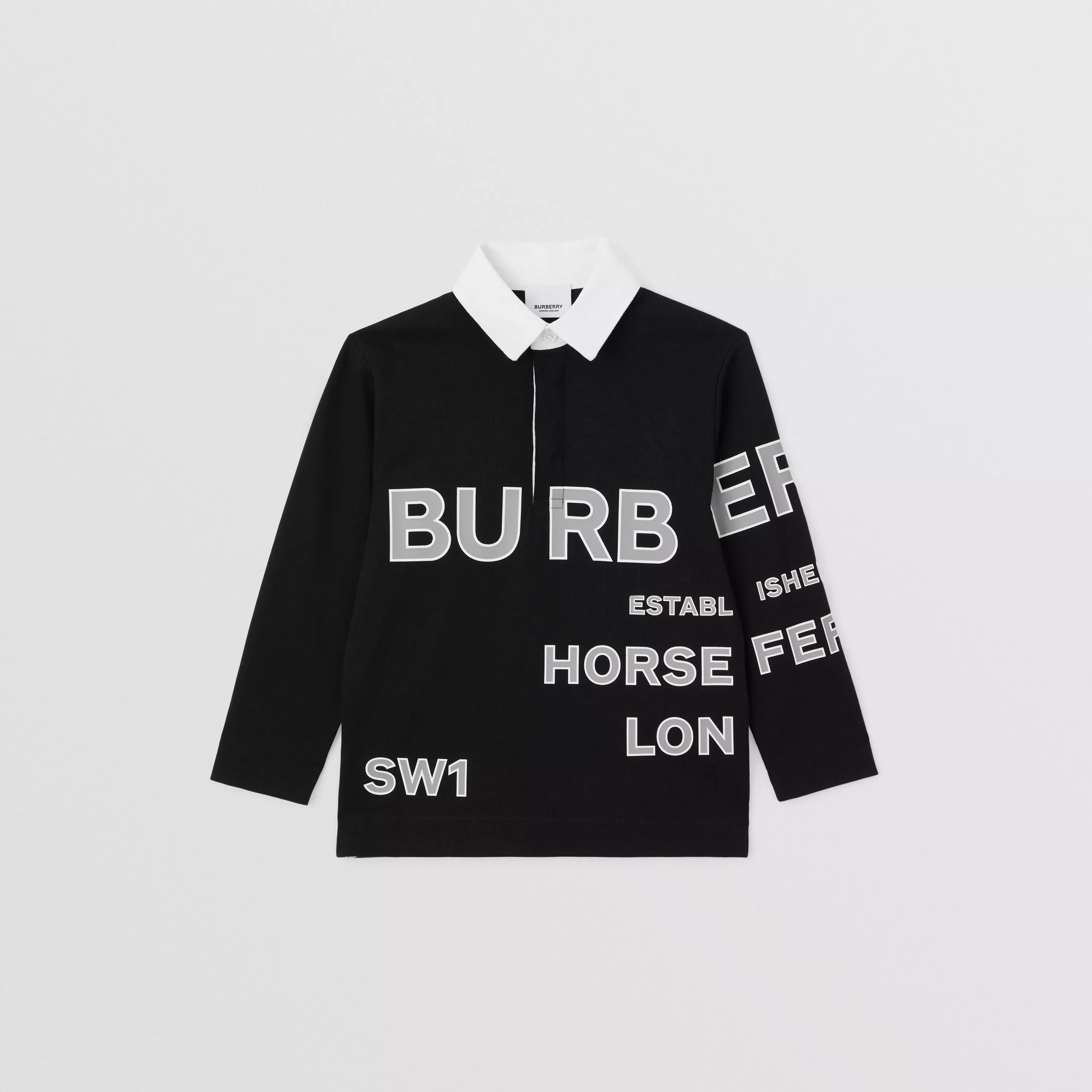 Boys Black Logo Cotton Polo Shirt