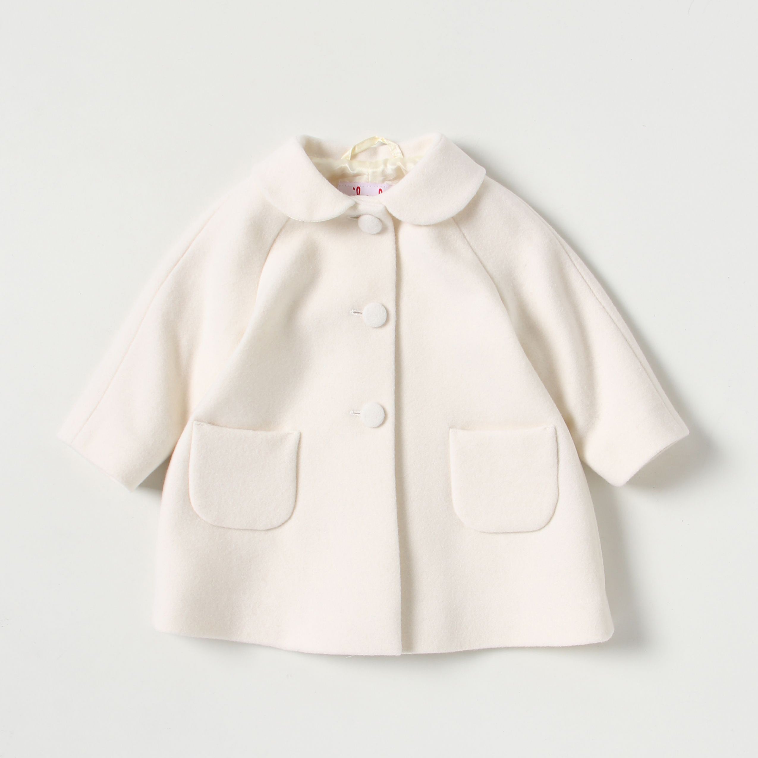 Baby Girls White Wool Coat
