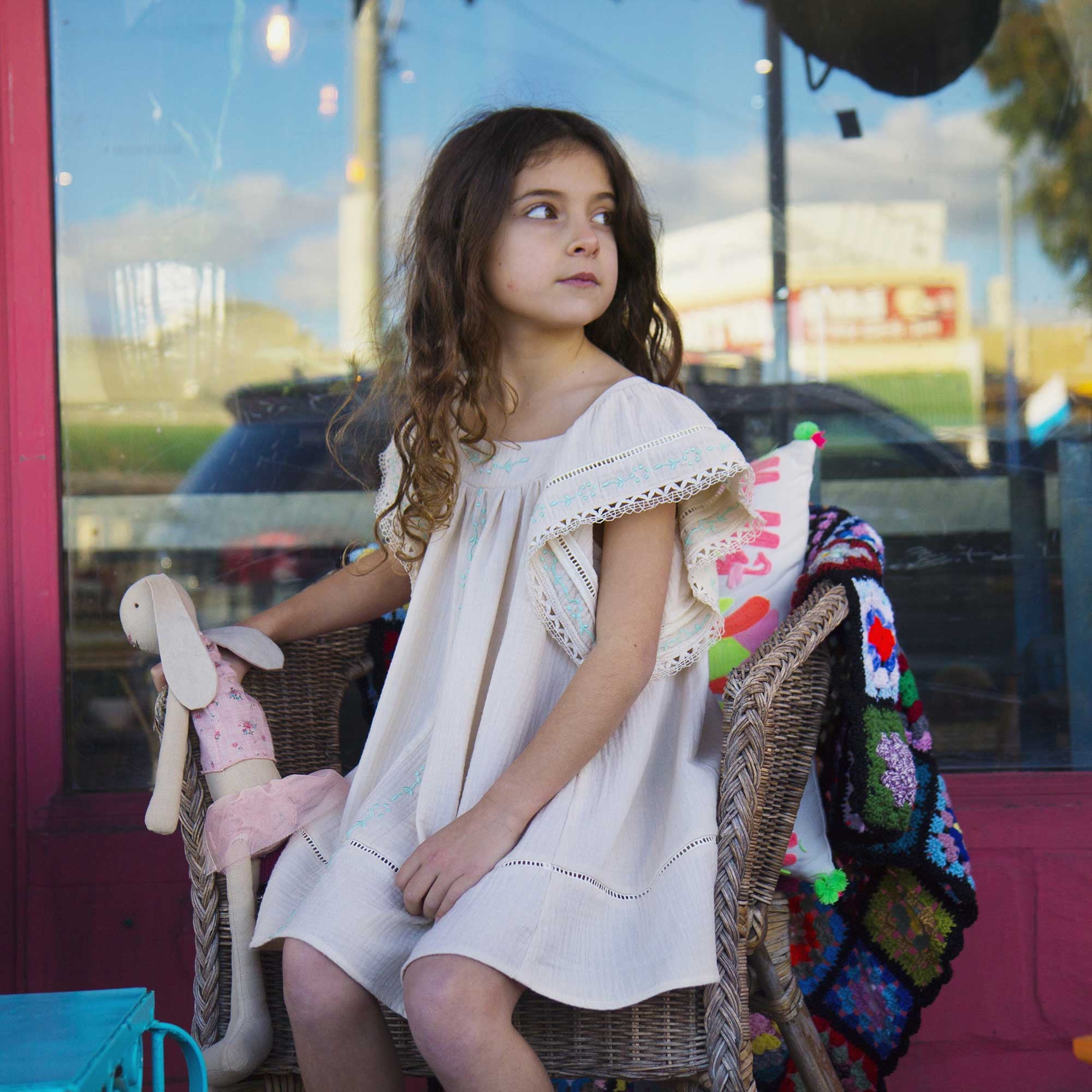 Girls White "Penelope" Dress
