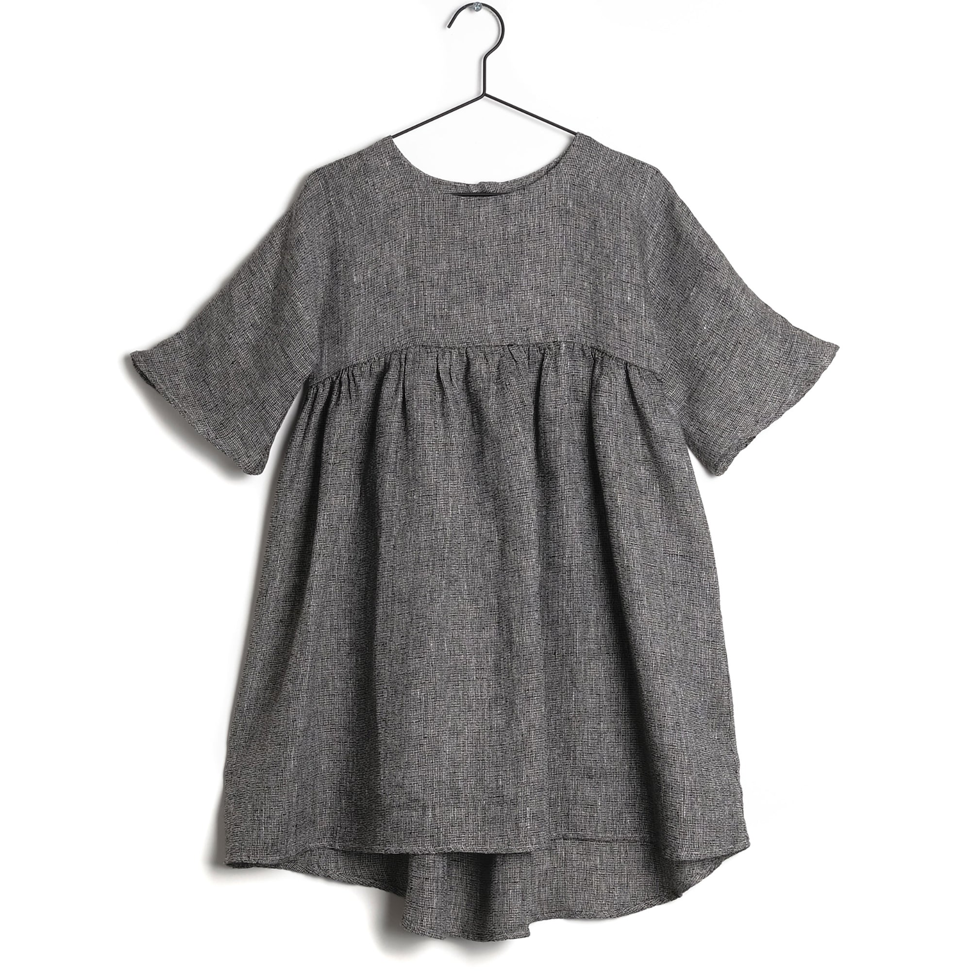 Girls Black Linen Dress