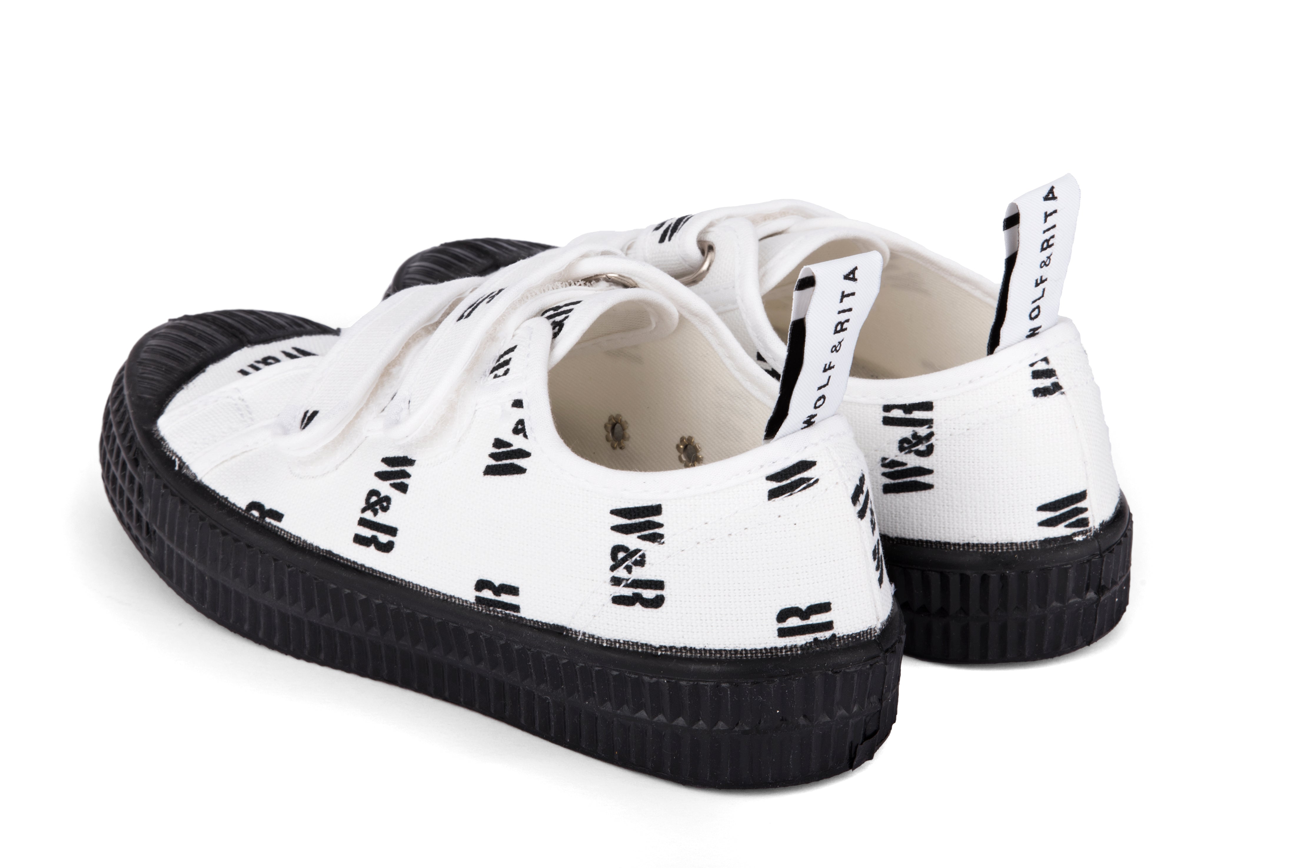 Girls White Velcro Logo Shoes