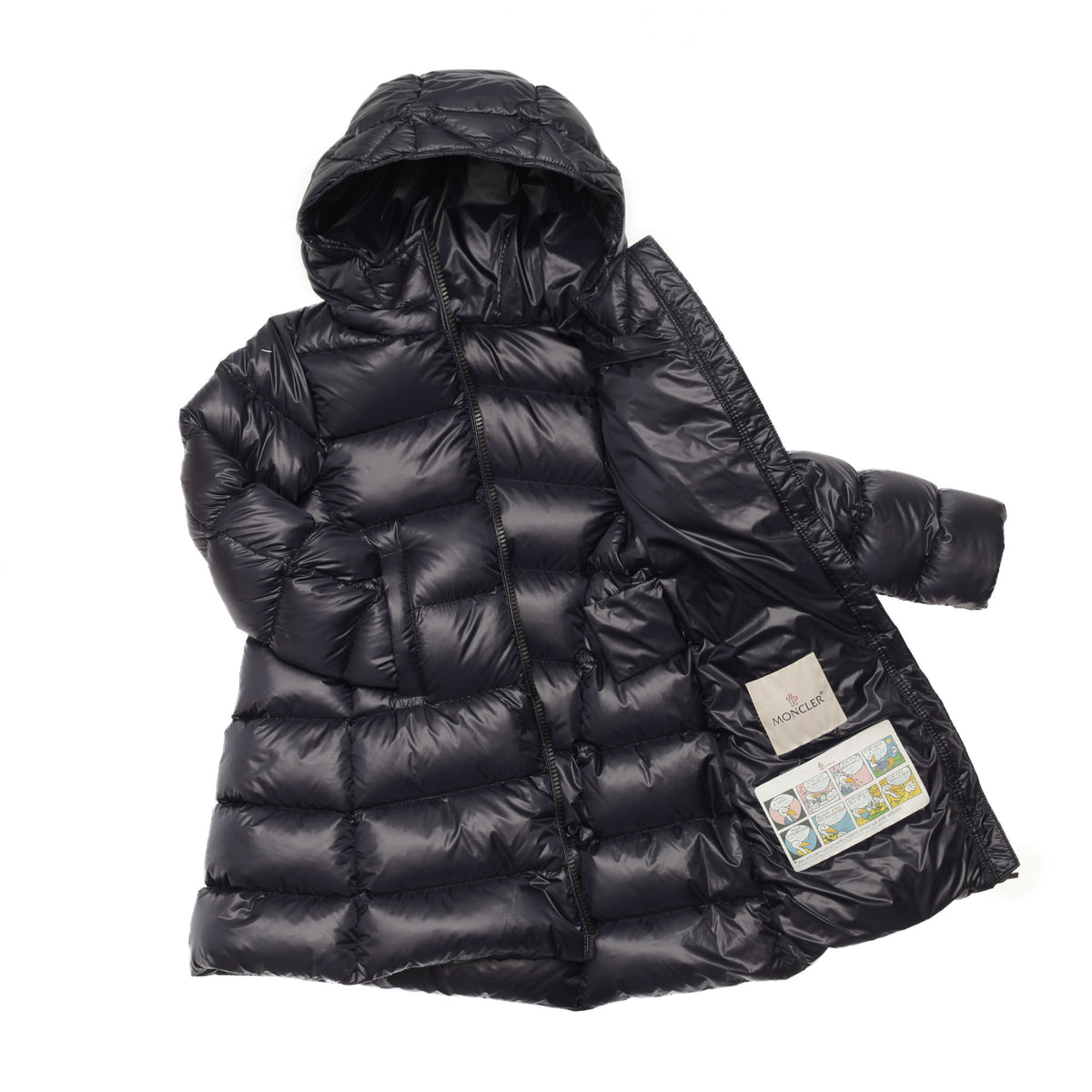 Girls Navy Blue Hooded 'Suyen' Padded Down Jacket - CÉMAROSE | Children's Fashion Store - 3