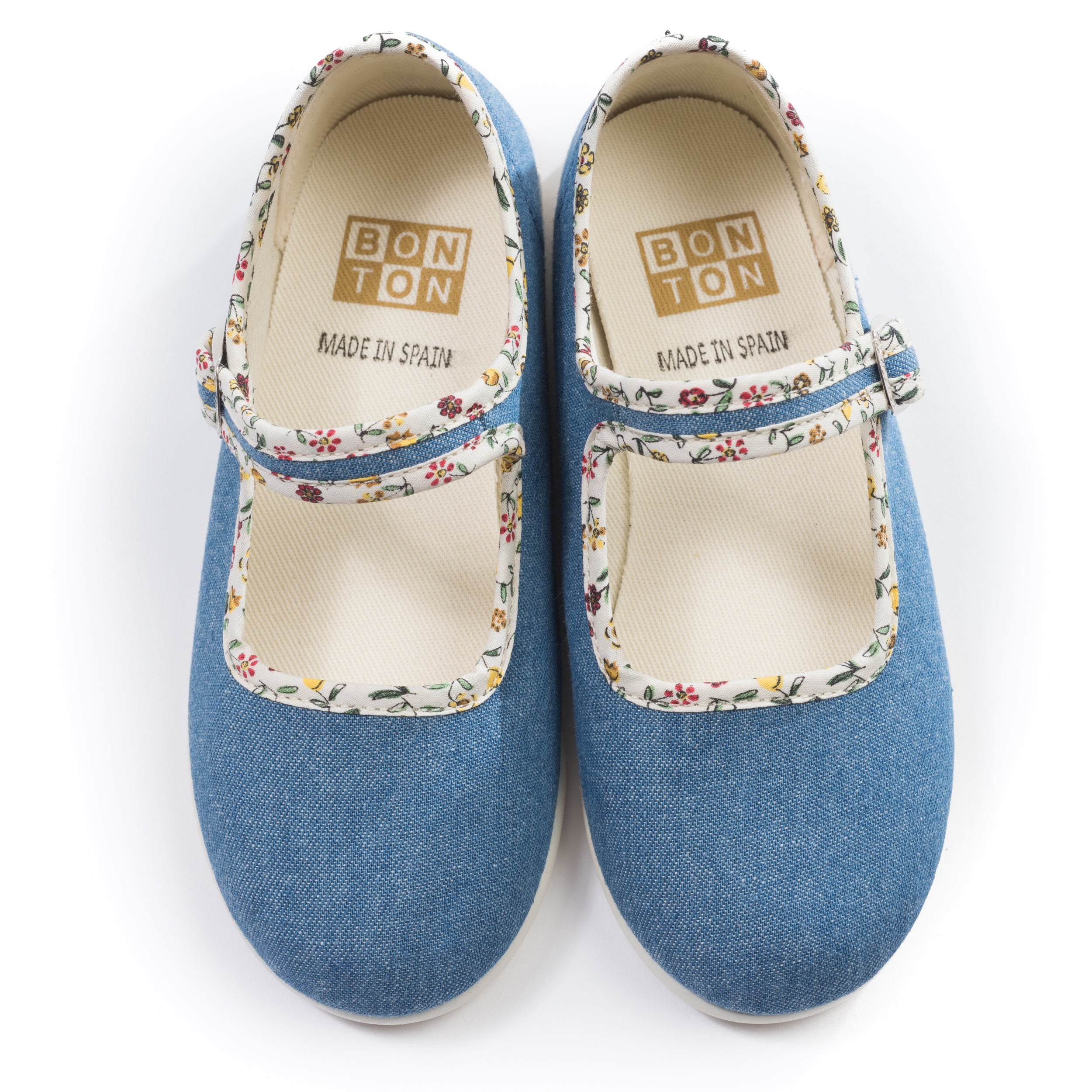 Girls Blue Planined Slippers With Buckle