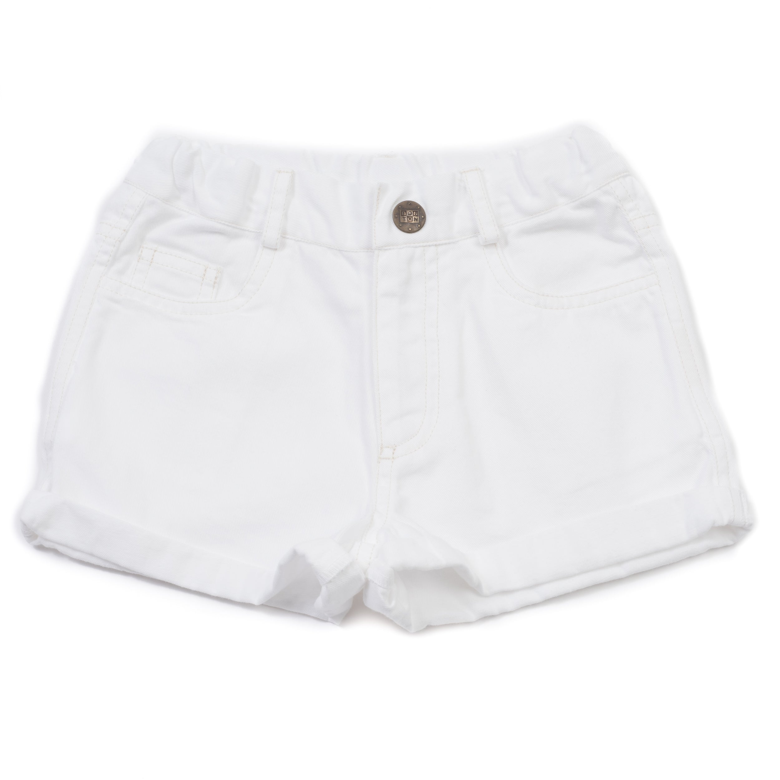 Girls White Milking Cotton Shorts