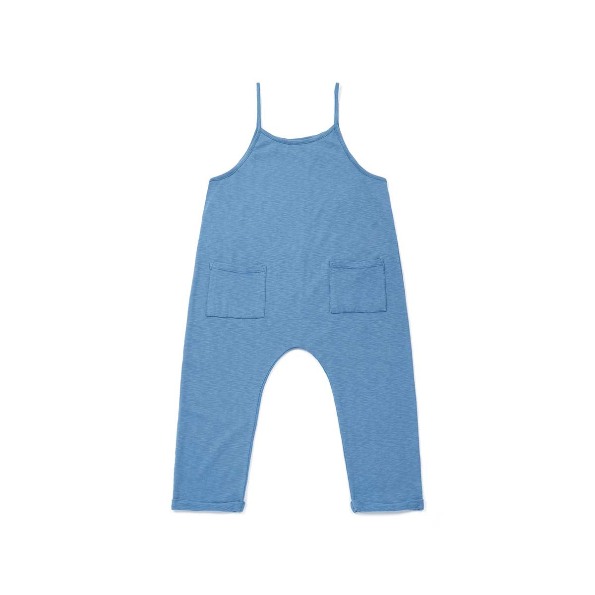 Girls Blue Cotton Jumpsuit
