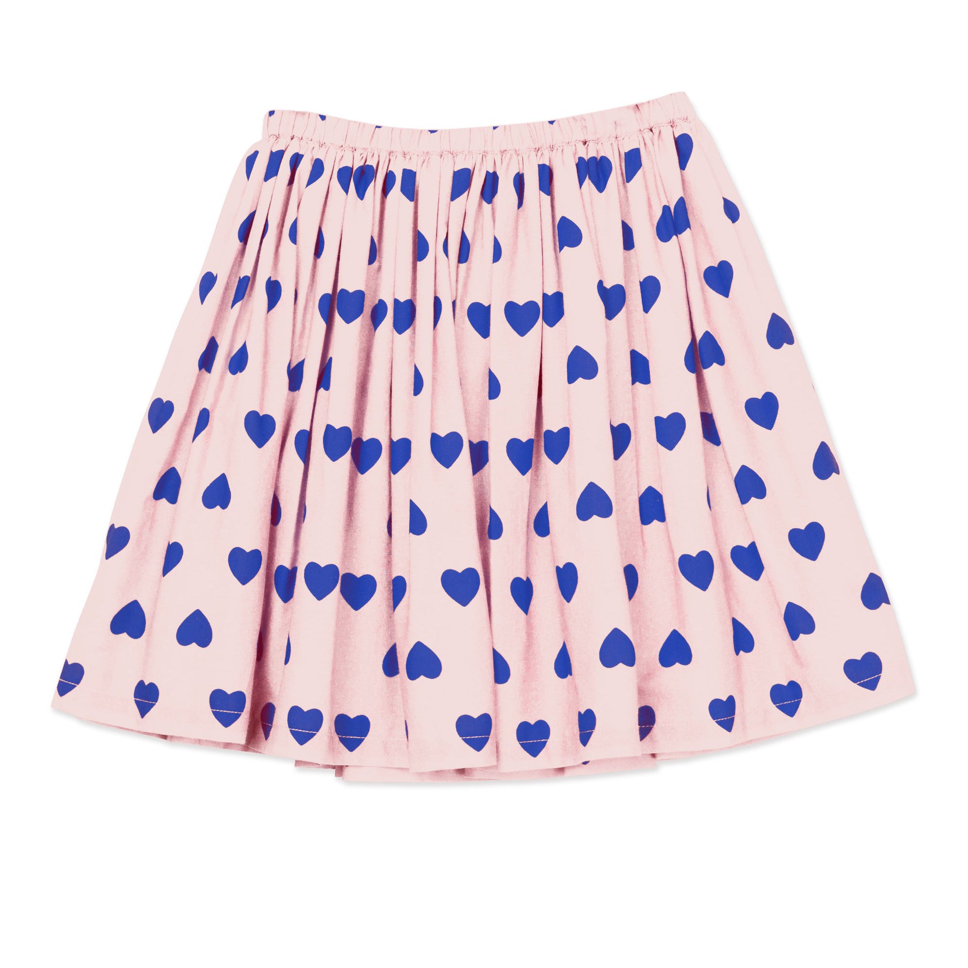 Girls Pink & Blue Heart Cotton Skirt