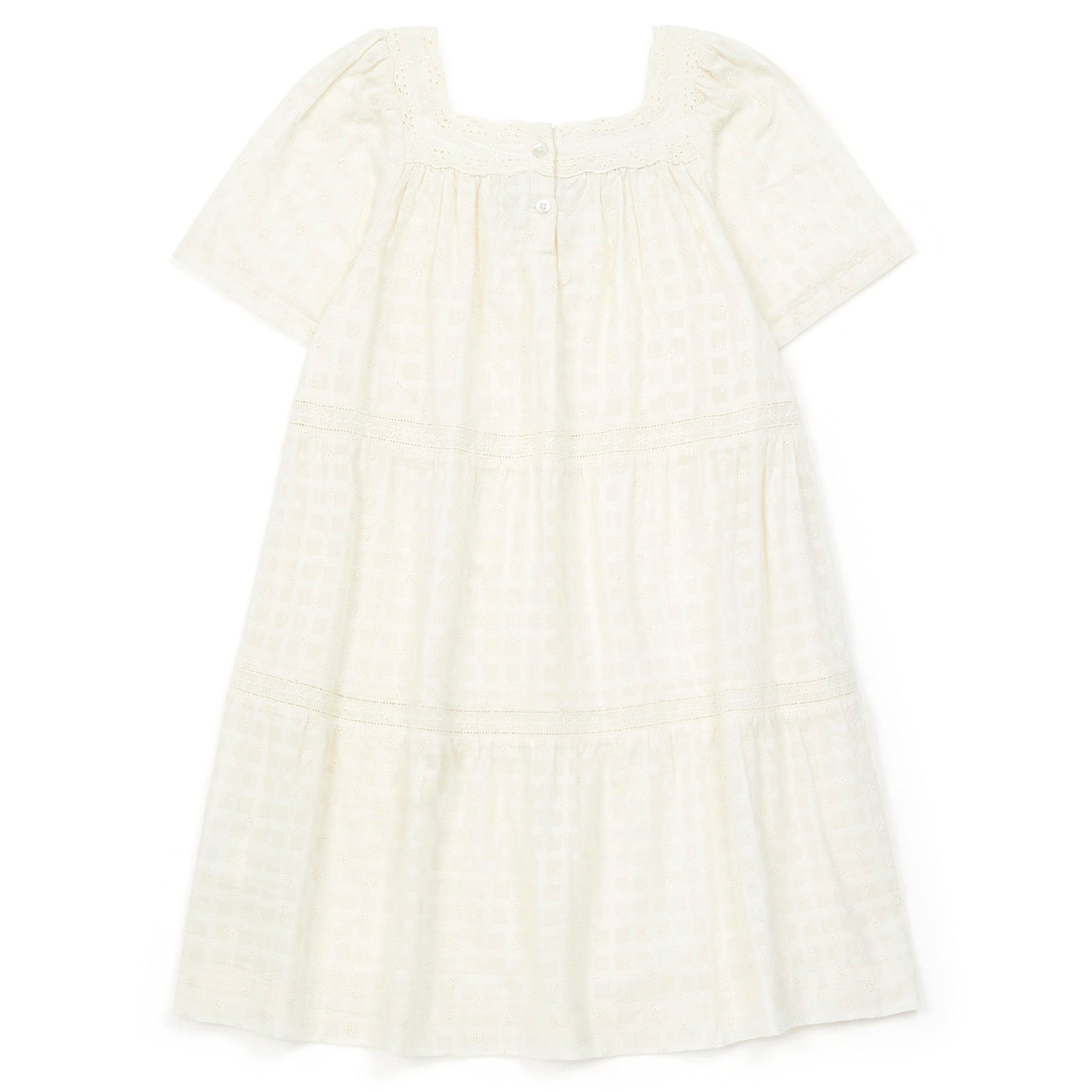 Girls White Cotton Dress