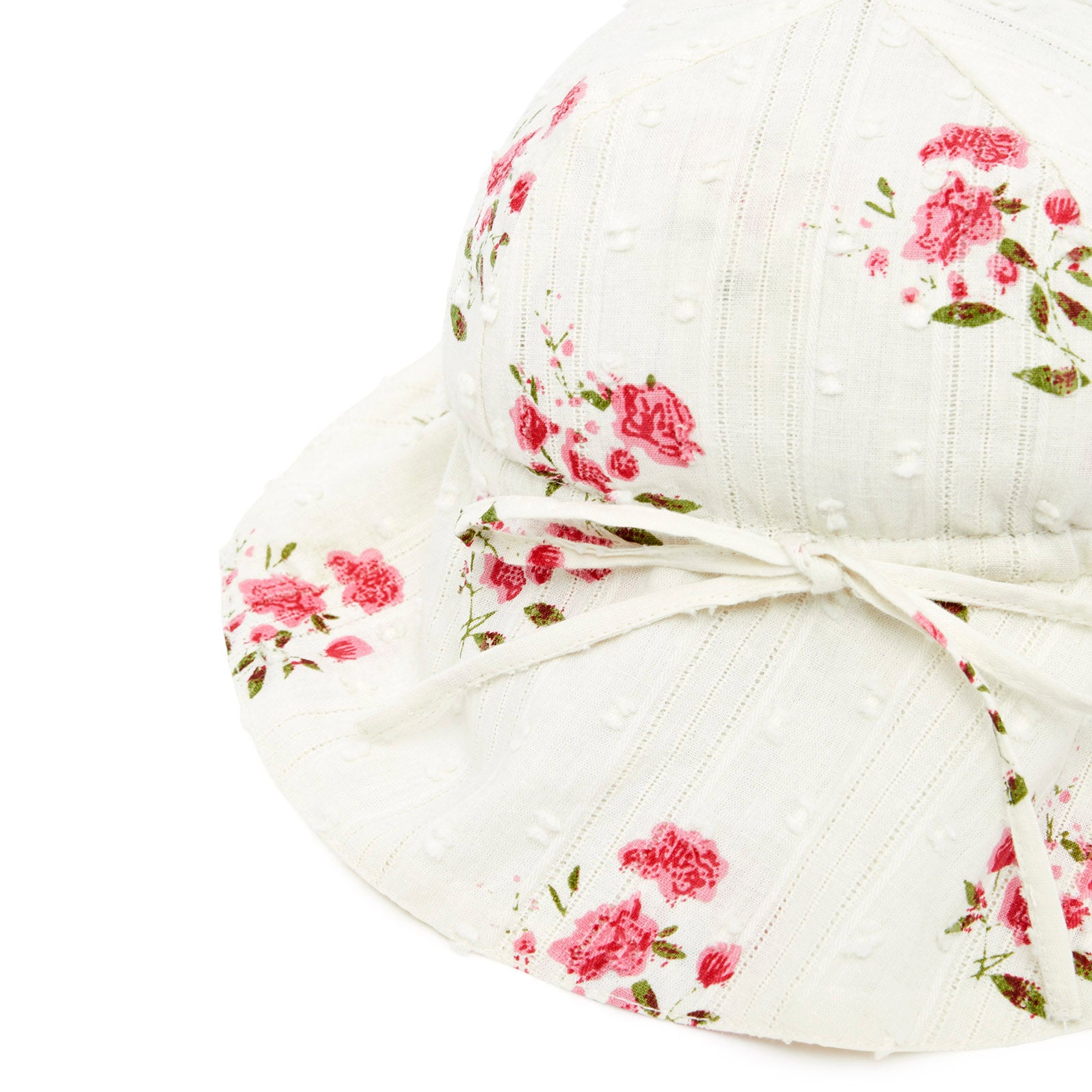Baby Girls White Flower Cotton Hat