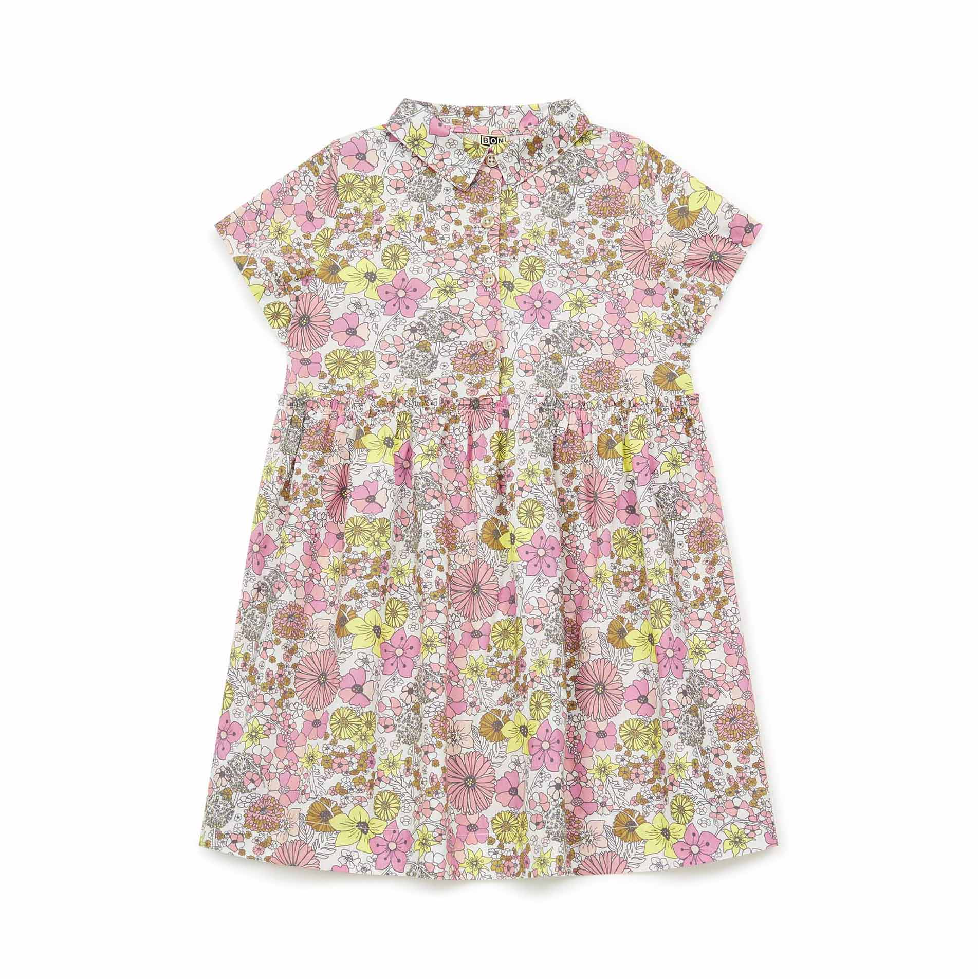 Girls Pink Floral Cotton Dress