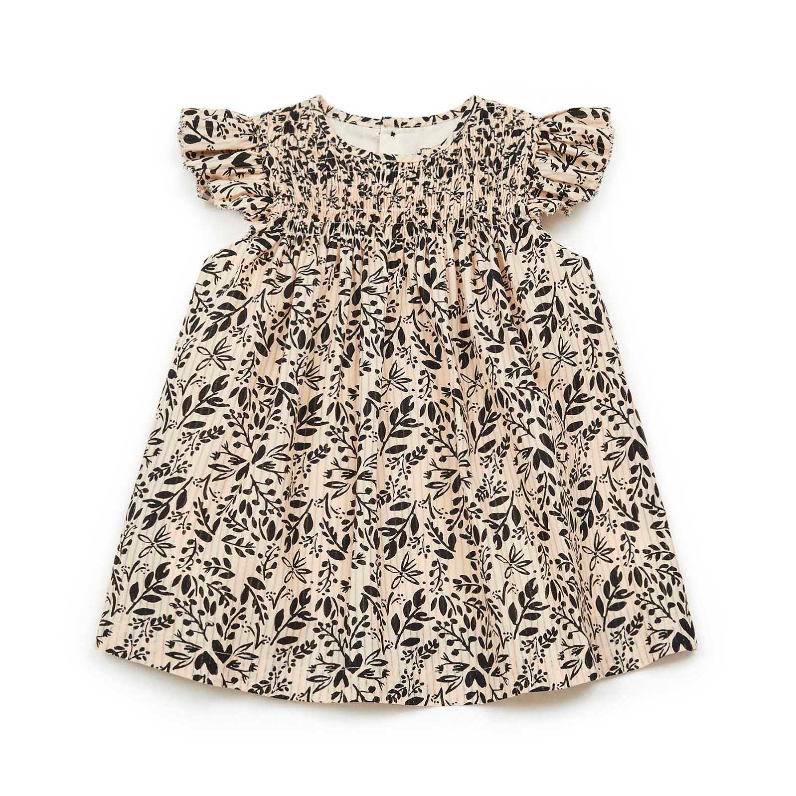 Baby Girls Beige Floral Cotton Dress