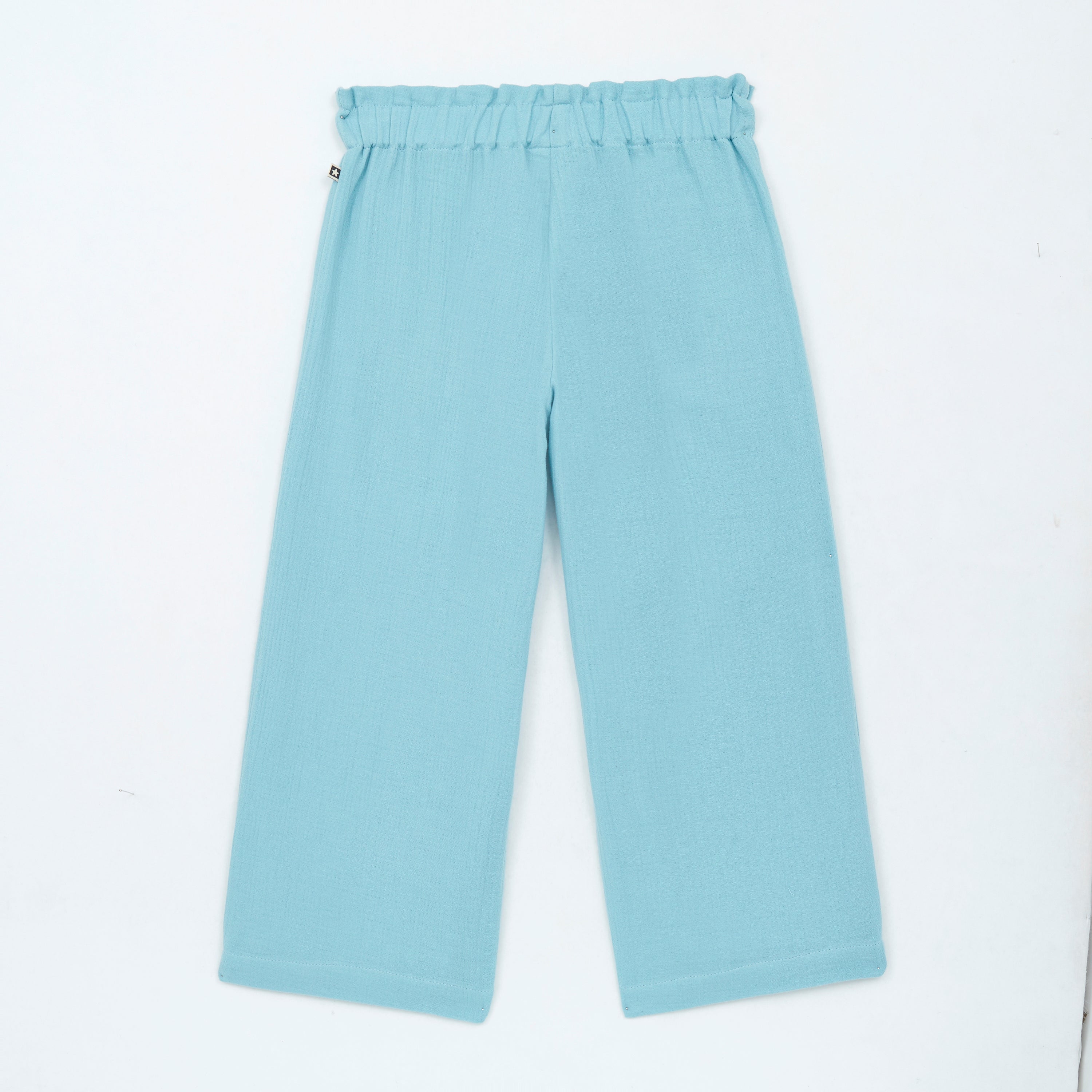Girls Blue Cotton Trousers