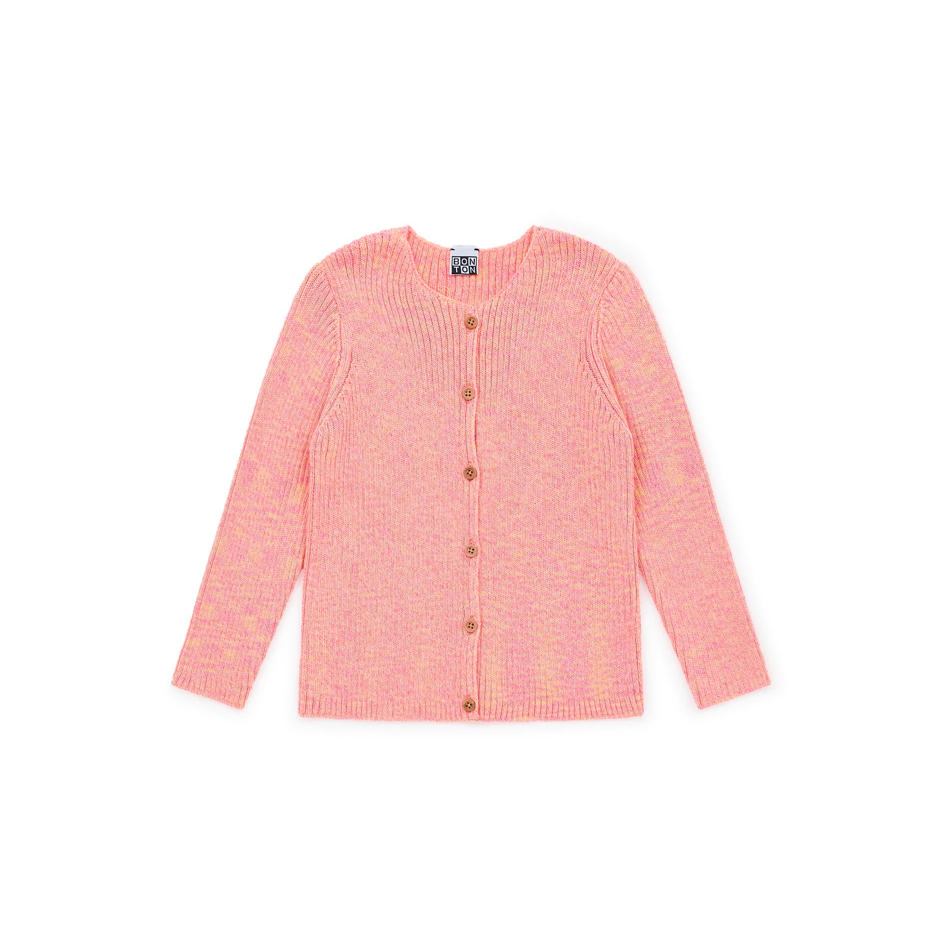 Girls Pink Cotton Cardigan