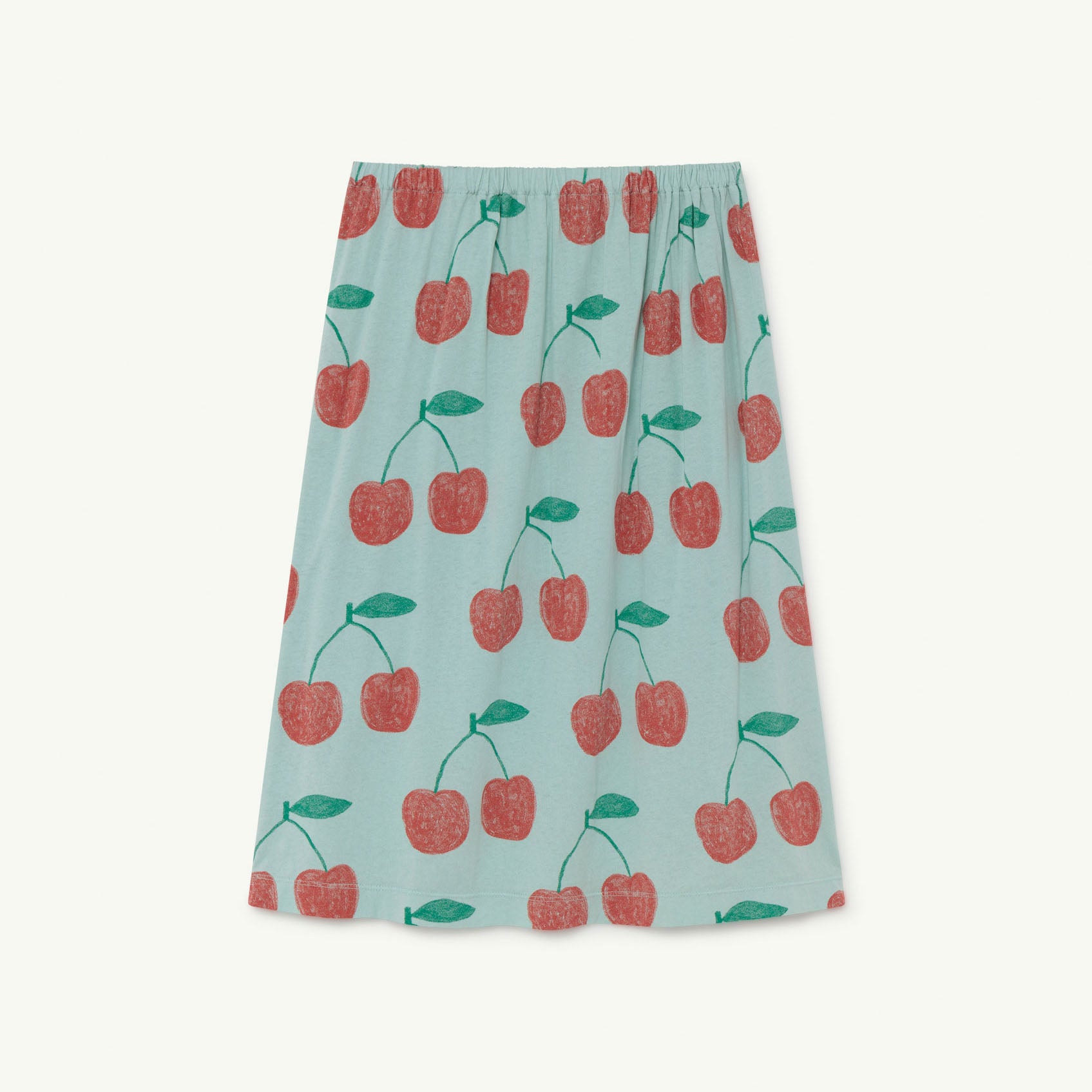 Girls Blue Cherry Printed Cotton Skirt