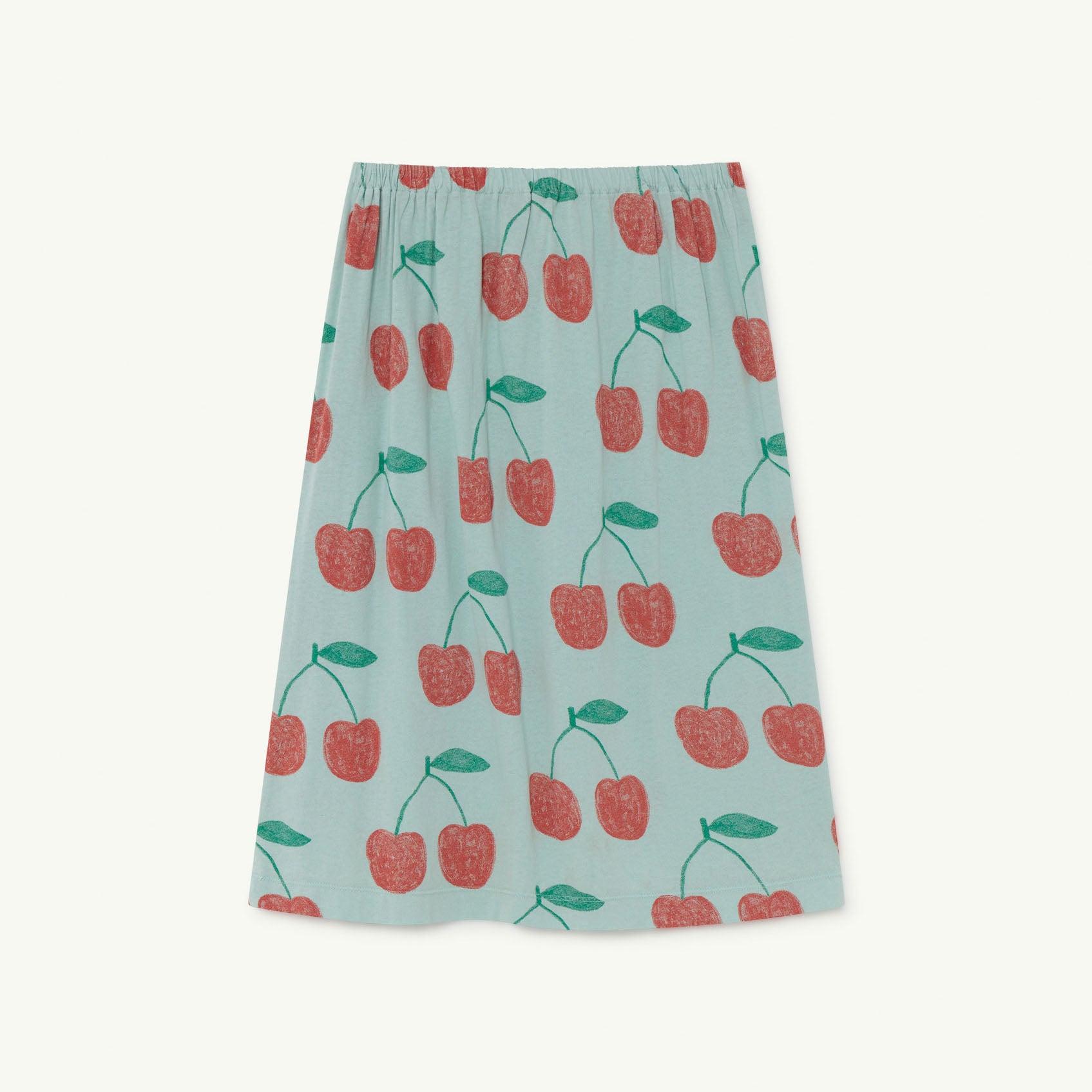 Girls Blue Cherry Printed Cotton Skirt