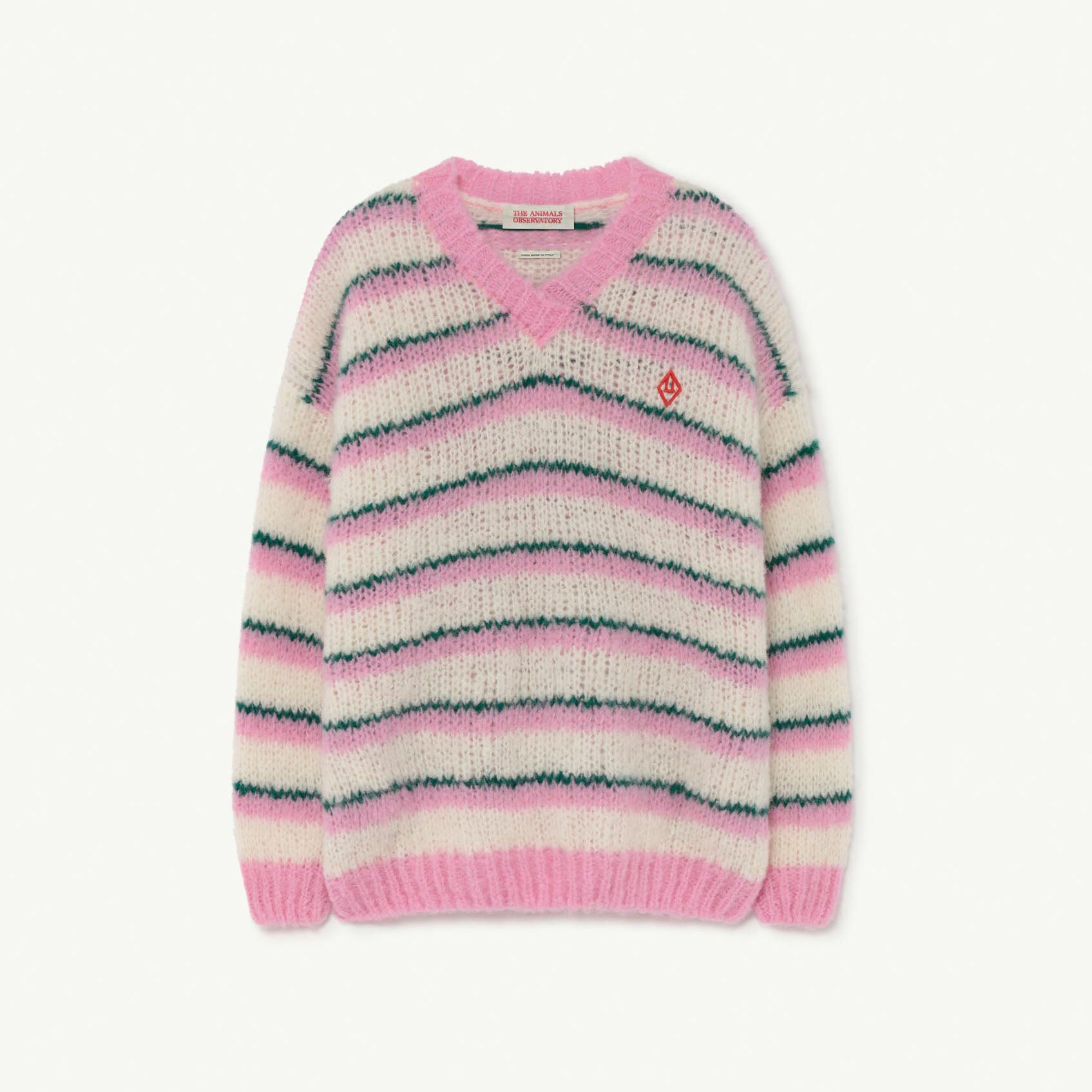 Girls Pink Stripes Wool Sweater