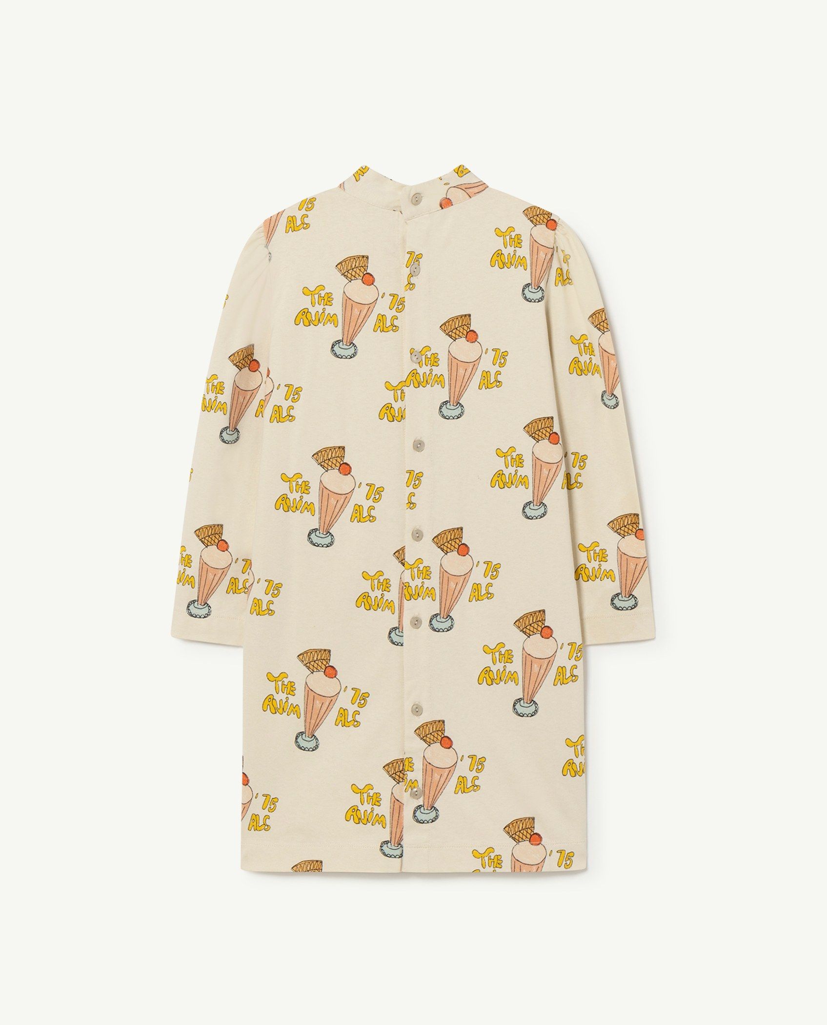 Girls White Printed Dress