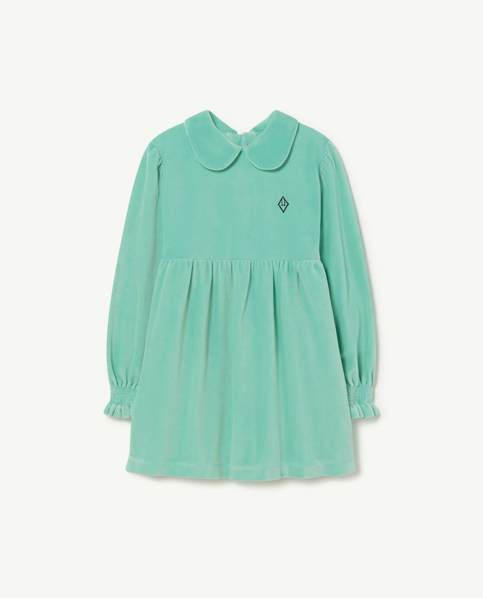 Girls Cyan Velvet Dress