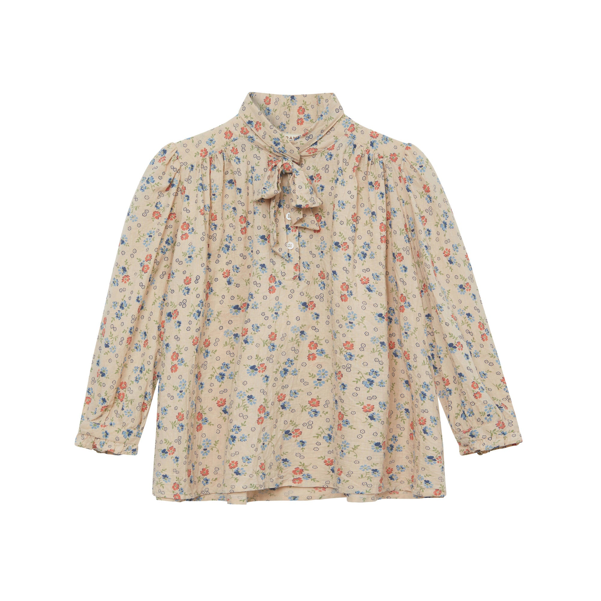 Girls Beige Floral Shirt