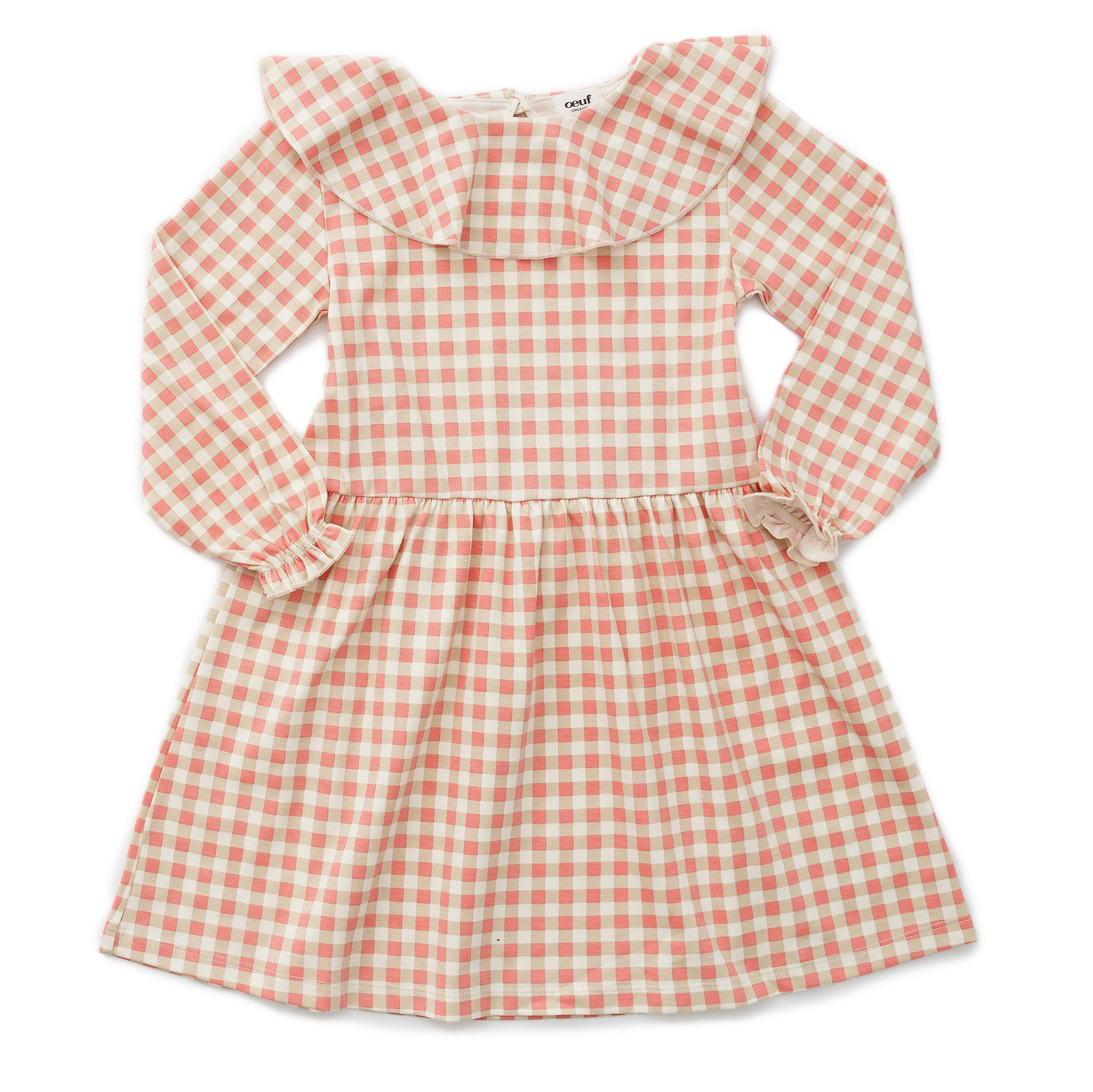 Girls Red Check Cotton Dress